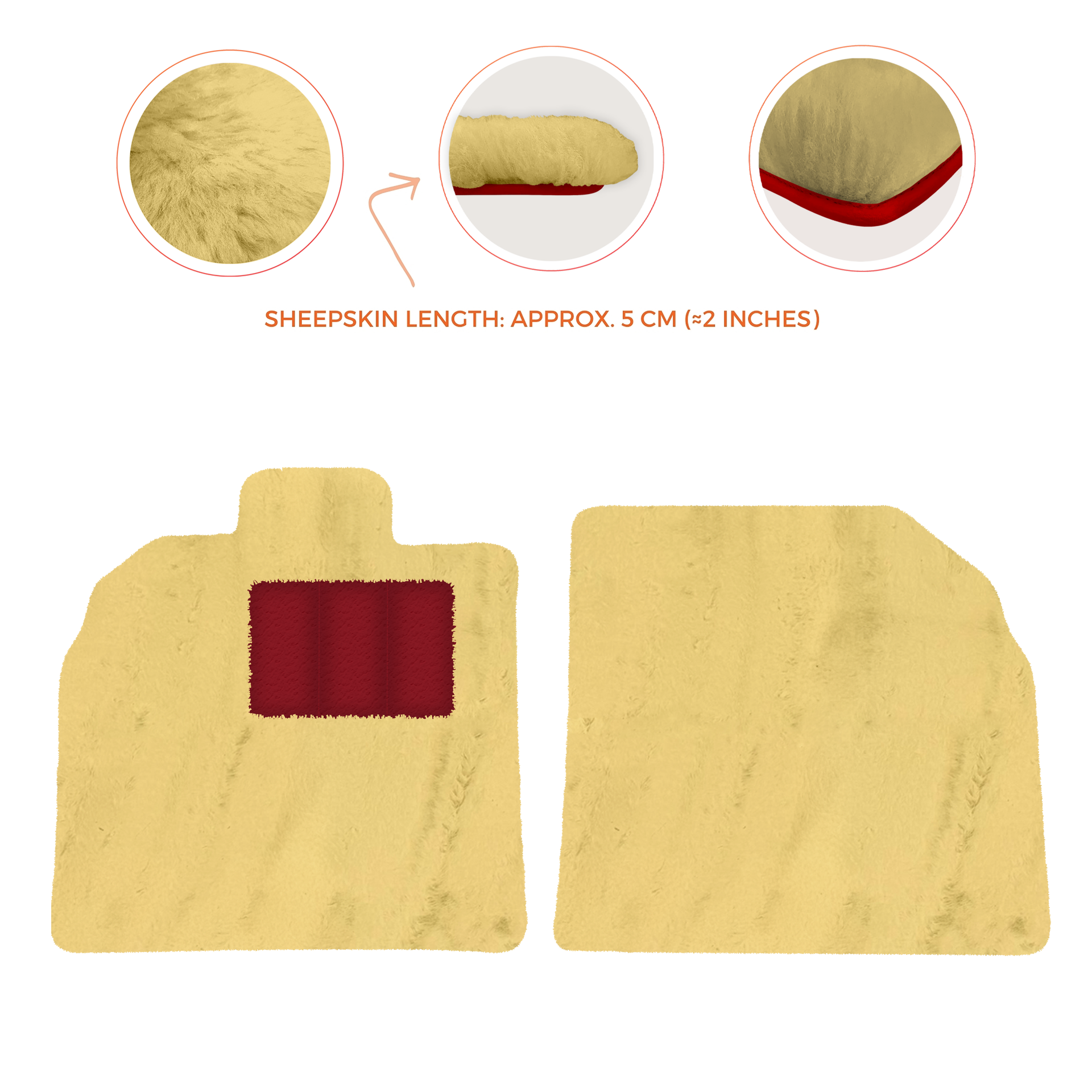 Anpassbare schwarze Fußmatten für Lamborghini Aventador mit orangefarbenem (Arancia Mira) Nappaleder - AutoWin.EU