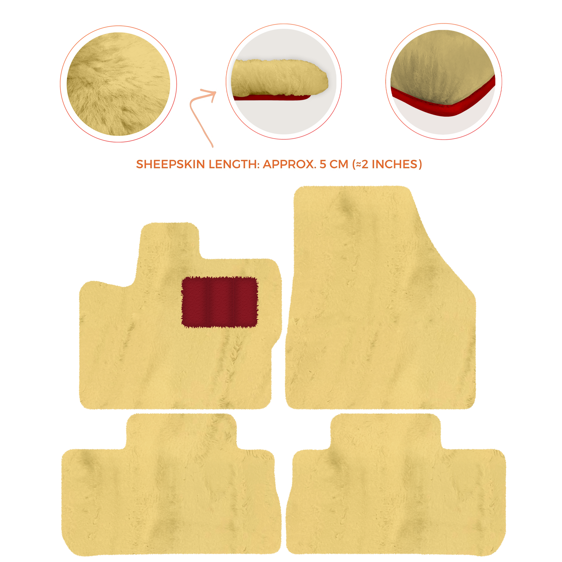 Premium Sheepskin Floor Mats for 2003-2007 Land Rover Freelander