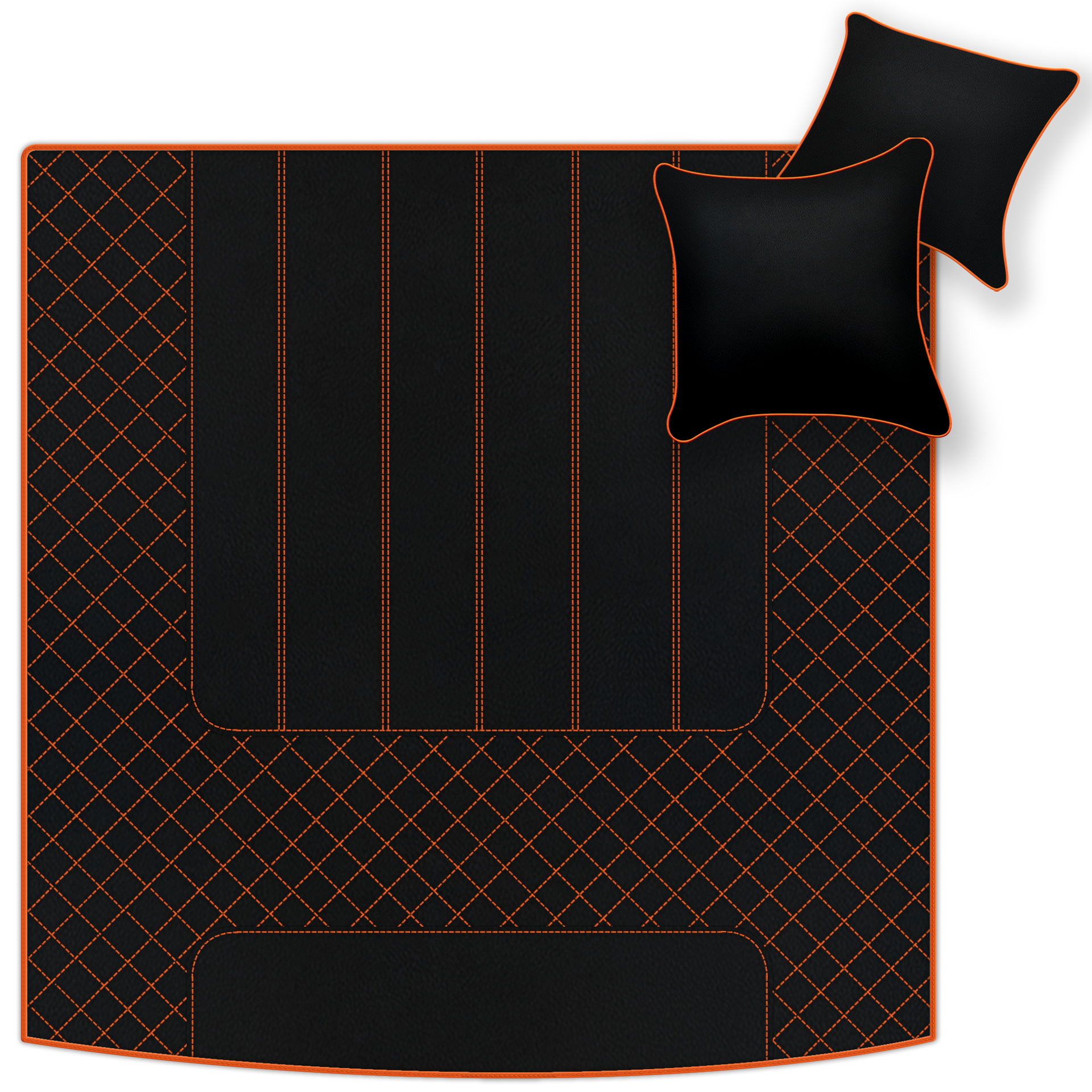 Alfombrillas para coche para Bentley Flying Spur (2019-2023) con cuero Alcantara naranja - AutoWin