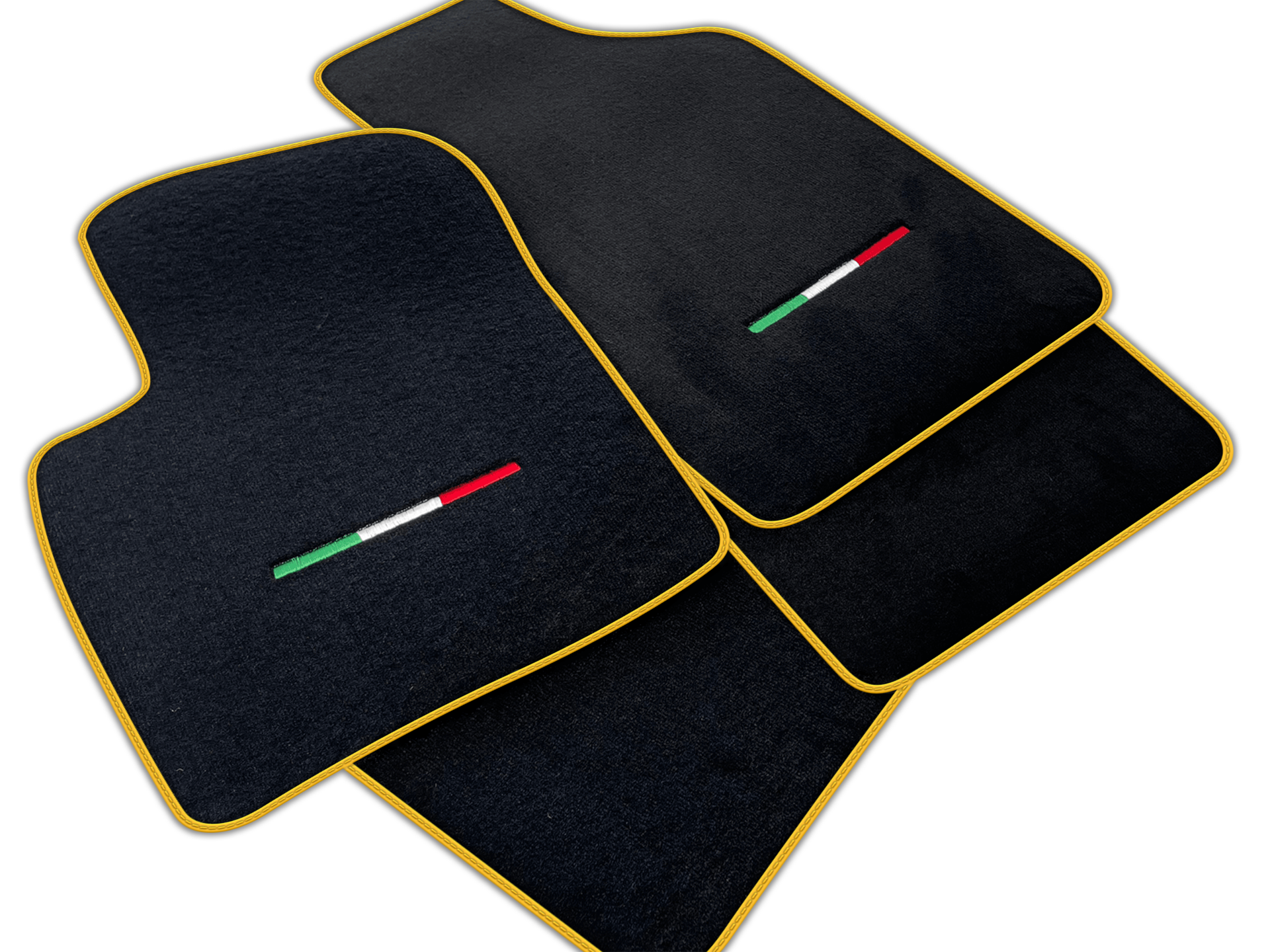 Italian Edition Black Floor Mats for Fiat 500 (2015-2020) Electric
