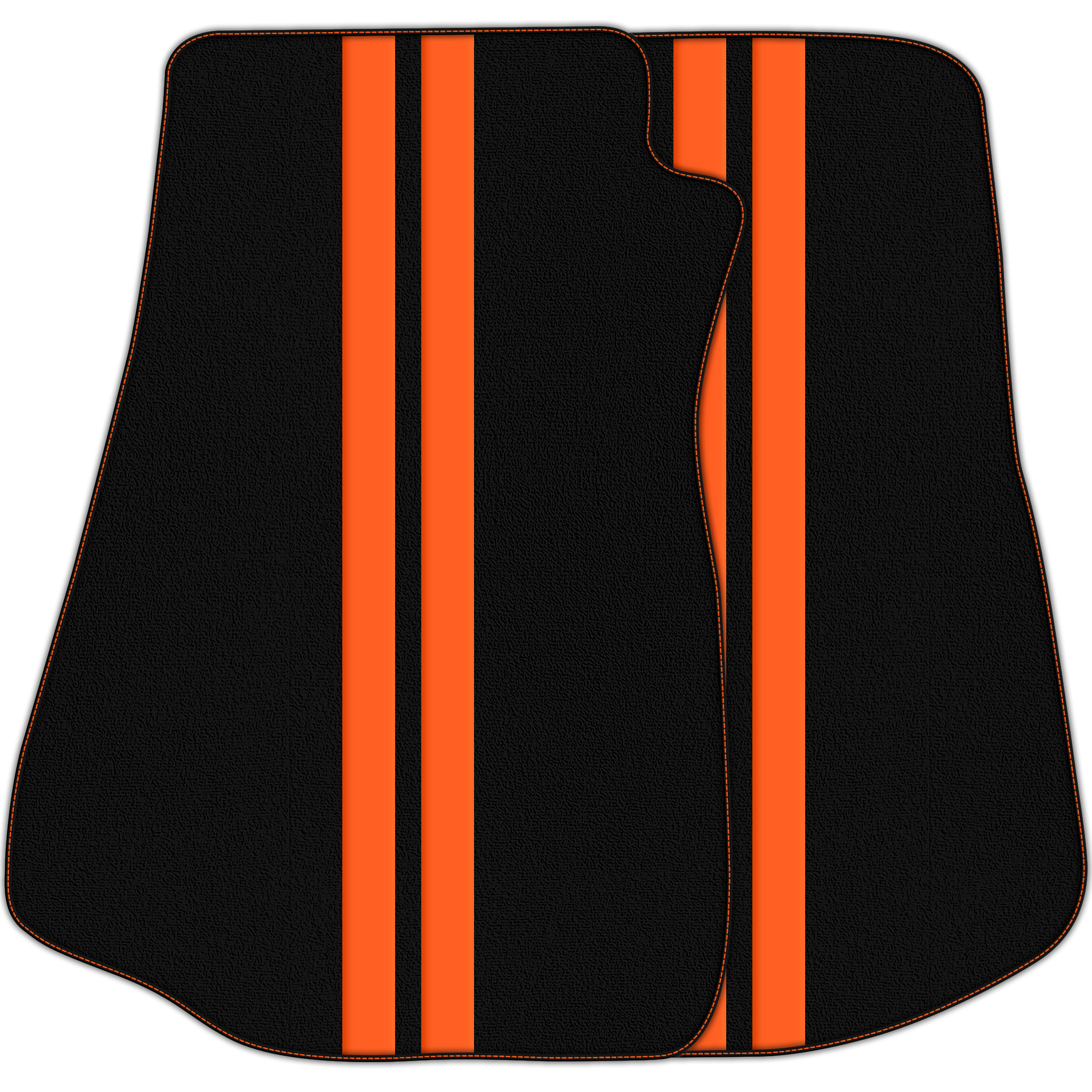 Black Floor Mats with Leather Line for Chevrolet Corvette C3 (1968-1982) - Various Colors