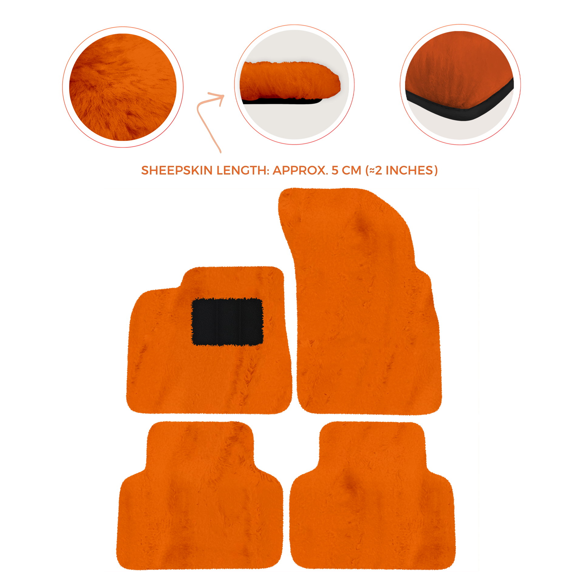 Premium Sheepskin Floor Mats for Lamborghini Countach 1974-1990