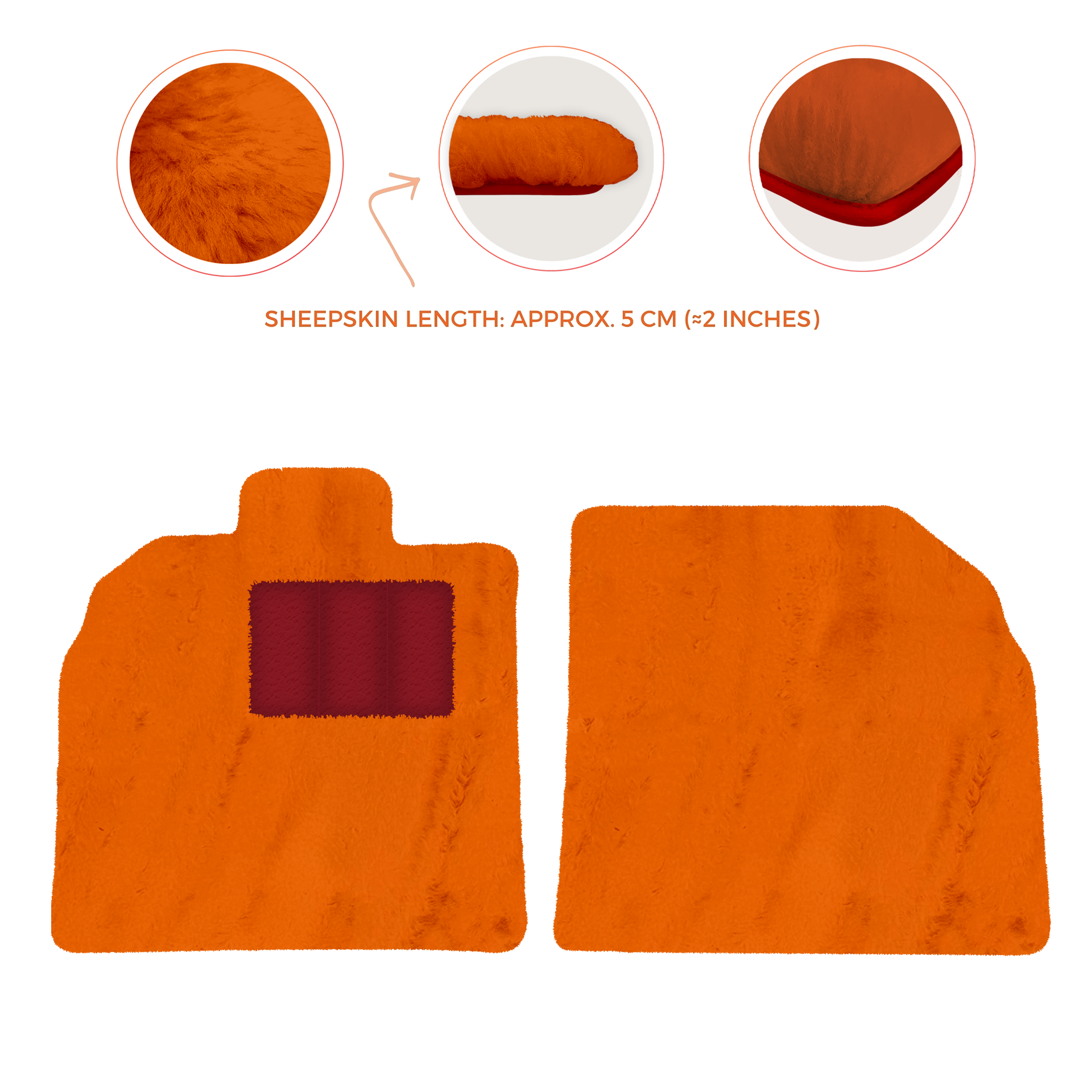 Anpassbare schwarze Fußmatten für Lamborghini Aventador mit orangefarbenem (Arancia Mira) Nappaleder - AutoWin.EU