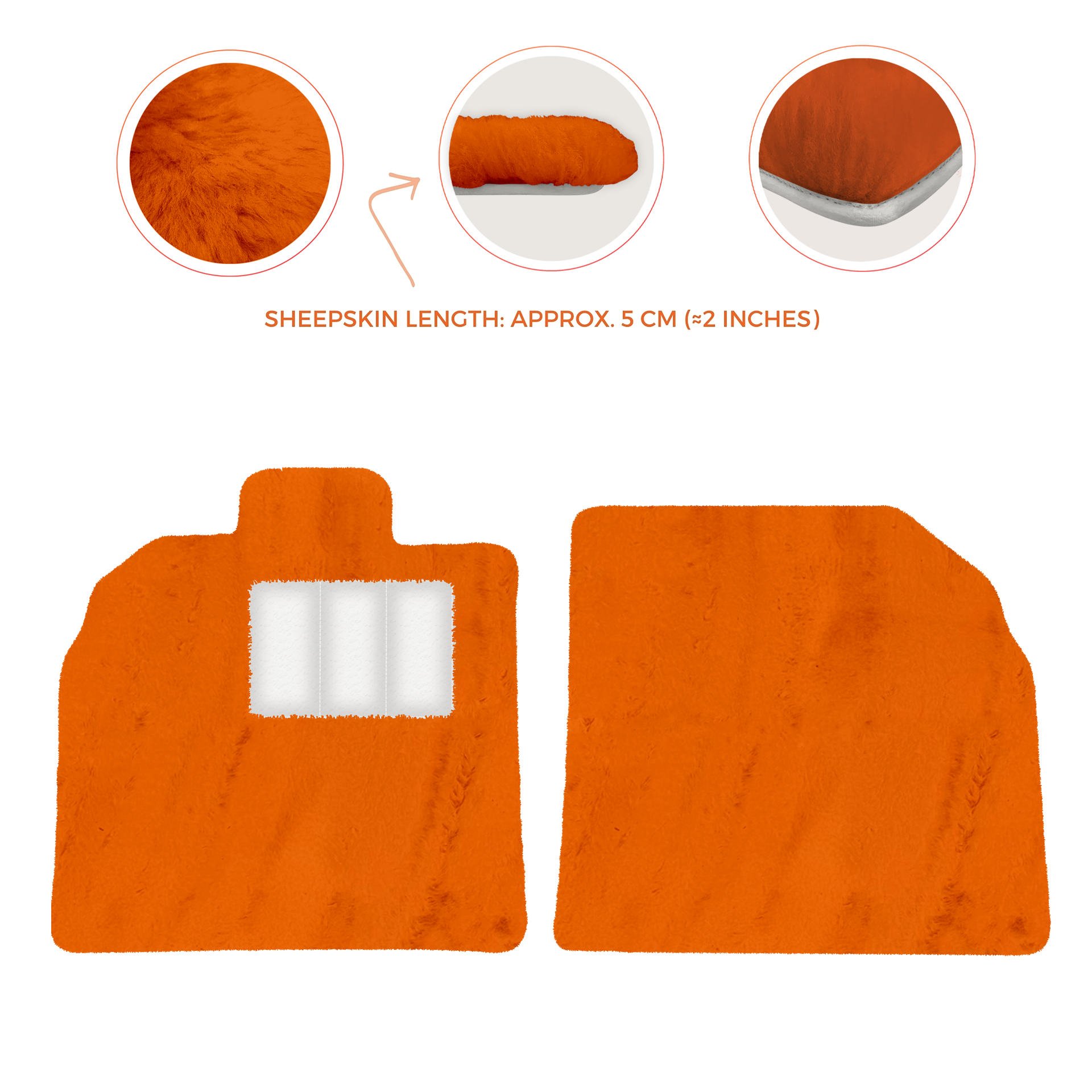 Anpassbare schwarze Fußmatten für Lamborghini Aventador mit orangefarbenem (Arancia Mira) Nappaleder - AutoWin.EU