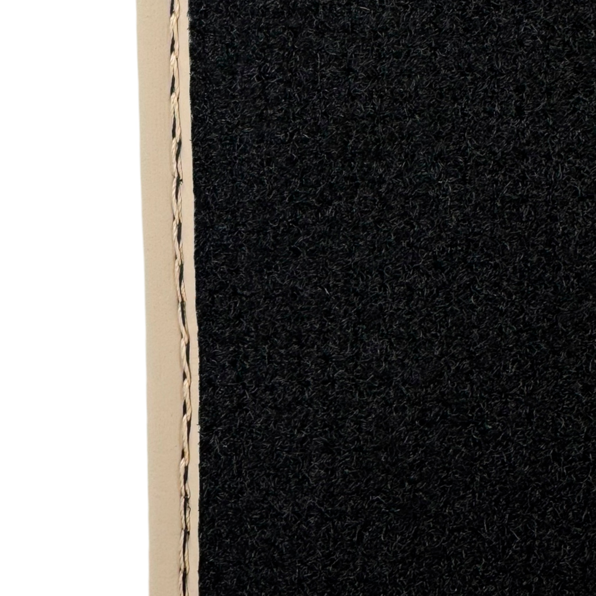 Black Stitched Leather Floor Mats for Maserati GranTurismo (2007-2019) | Beige Trim