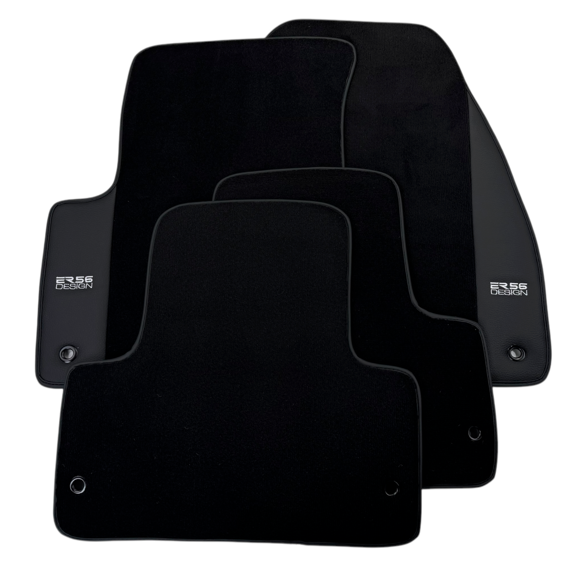 ER56 Design Black Floor Mats for Dodge Charger (2010-2015) with Leather