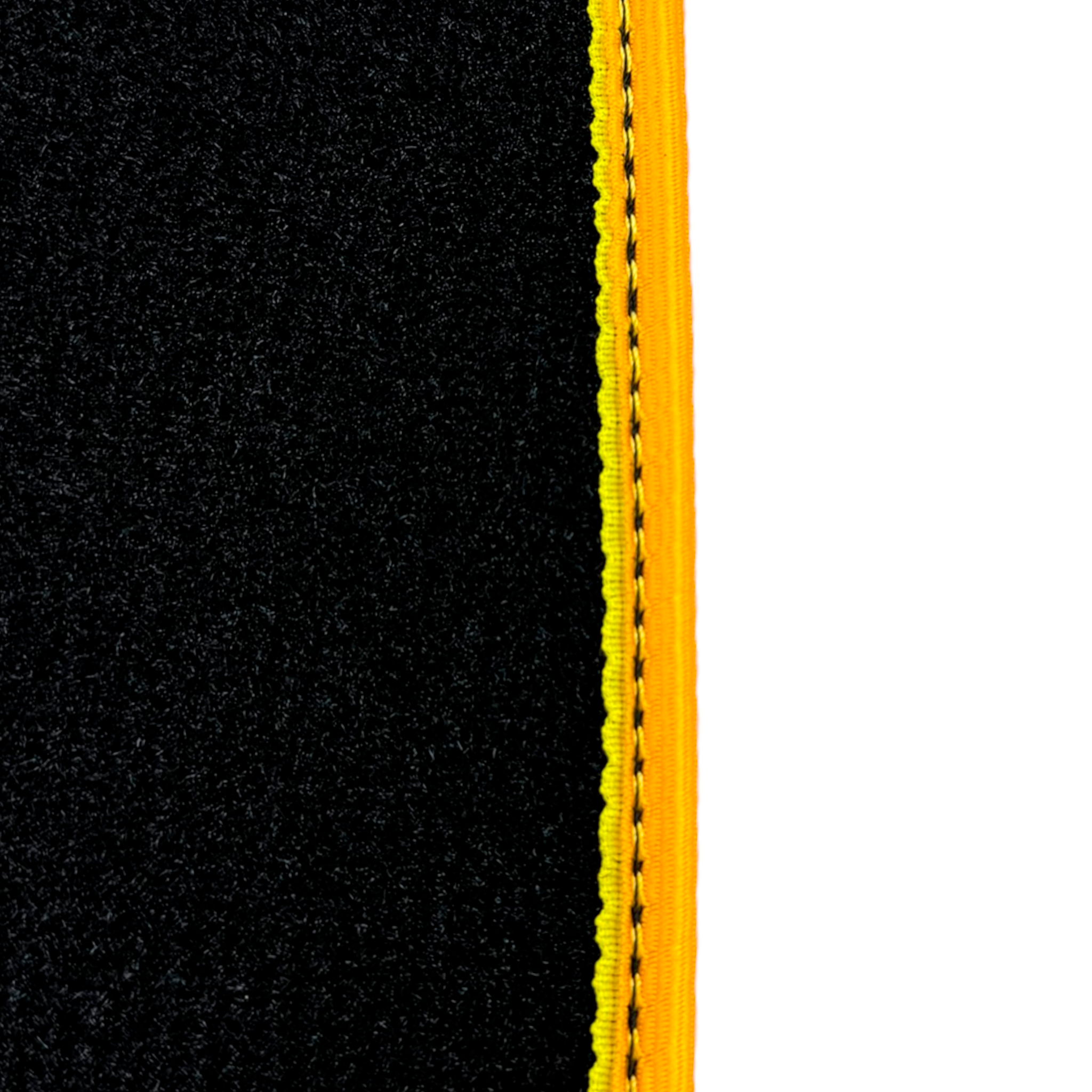 Black Floor Mats for Porsche Taycan (2019-2023) with Leather | Yellow Trim