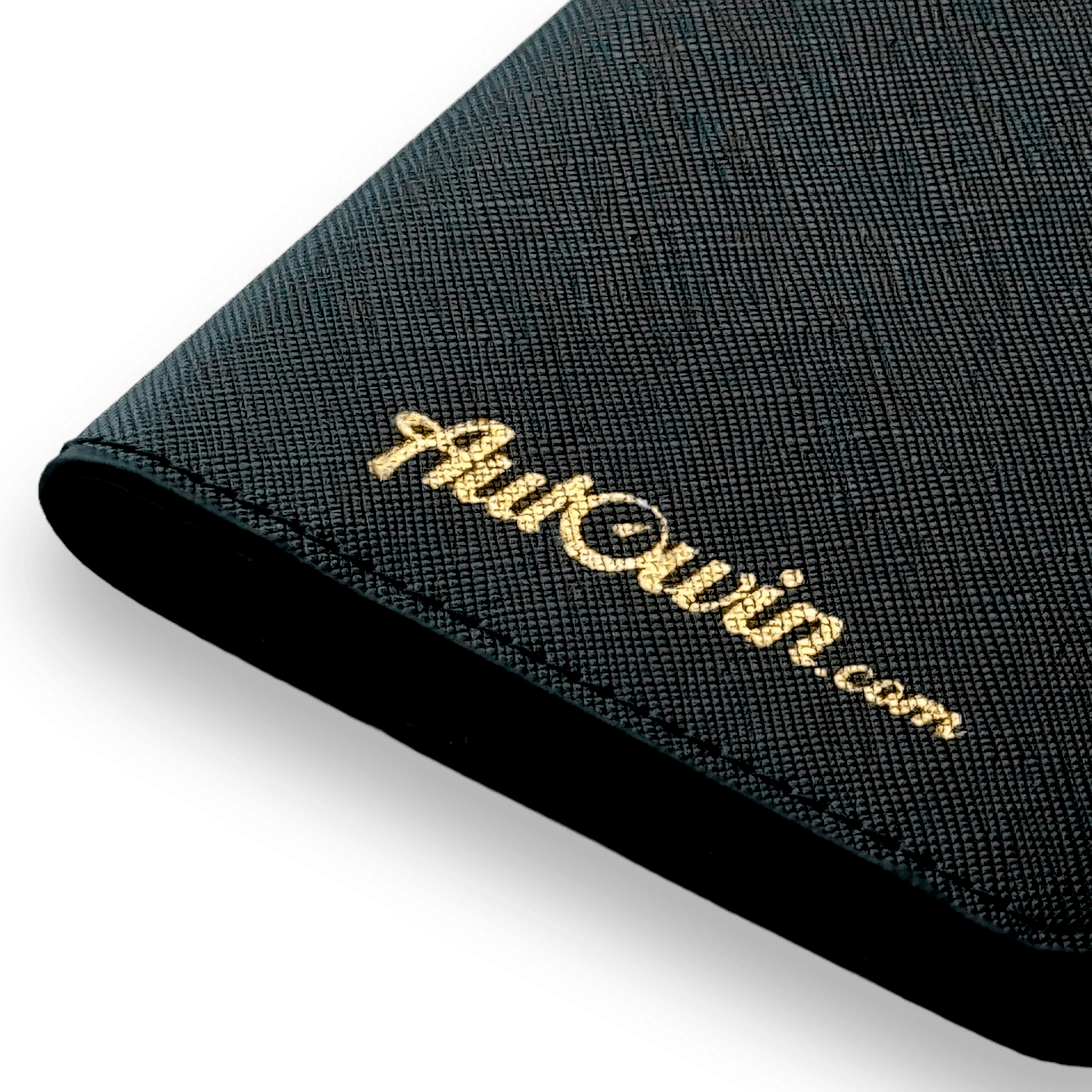 Black Leather AutoWin Passport Holder with Golden Logo - AutoWin