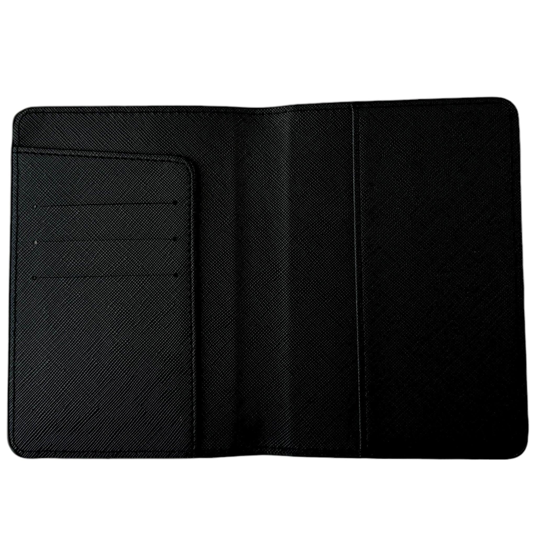 Black Leather AutoWin Passport Holder with Golden Logo - AutoWin