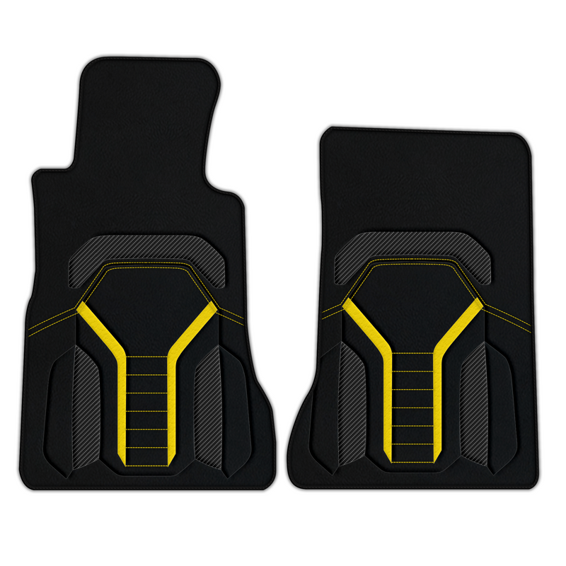 Customizable Leather Floor Mats with AW47 Pattern for Chevrolet Corvette C6 (2005-2013)