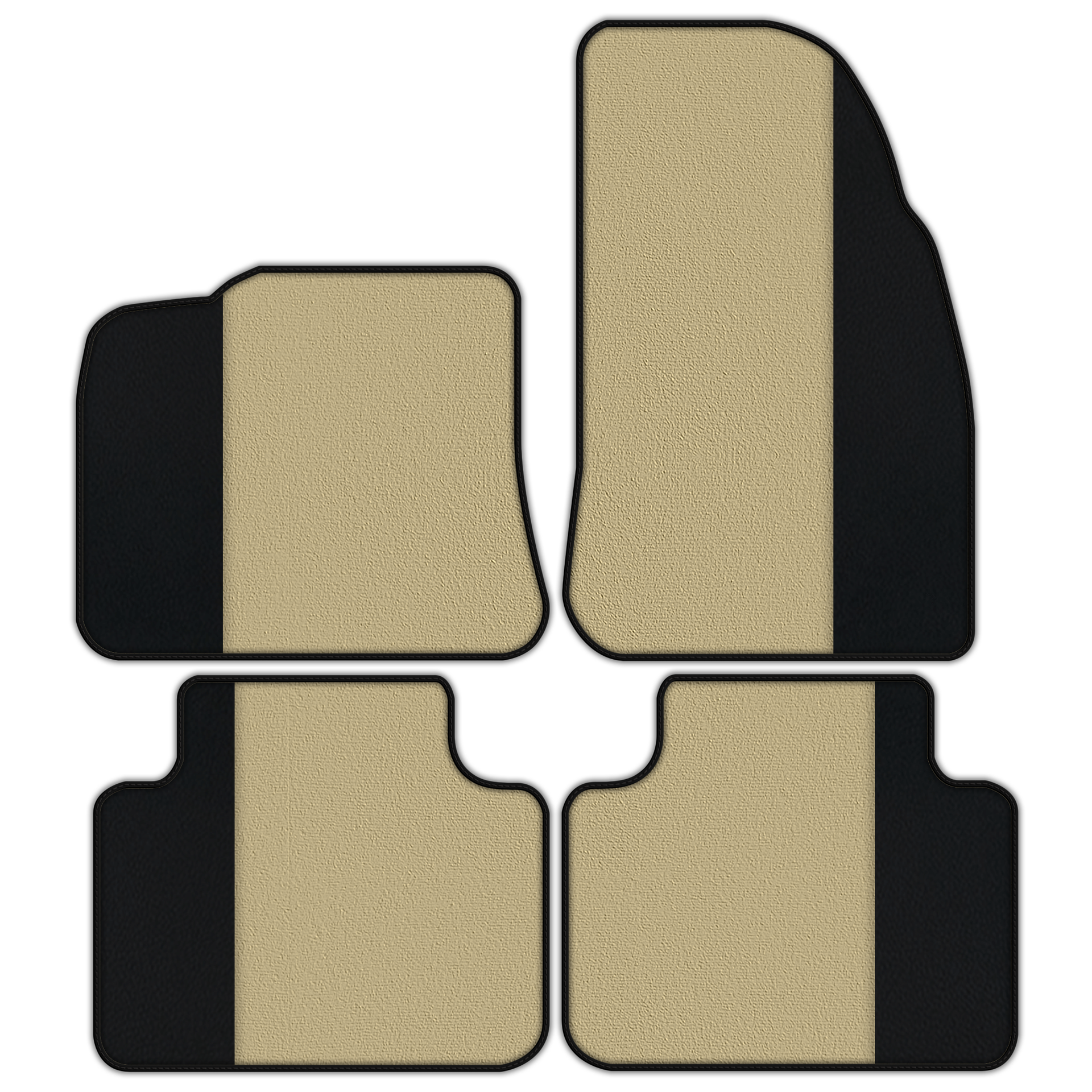 Black Floor Mats for Porsche Cayenne (2018-2023) with Green Leather ER56 Design - AutoWin