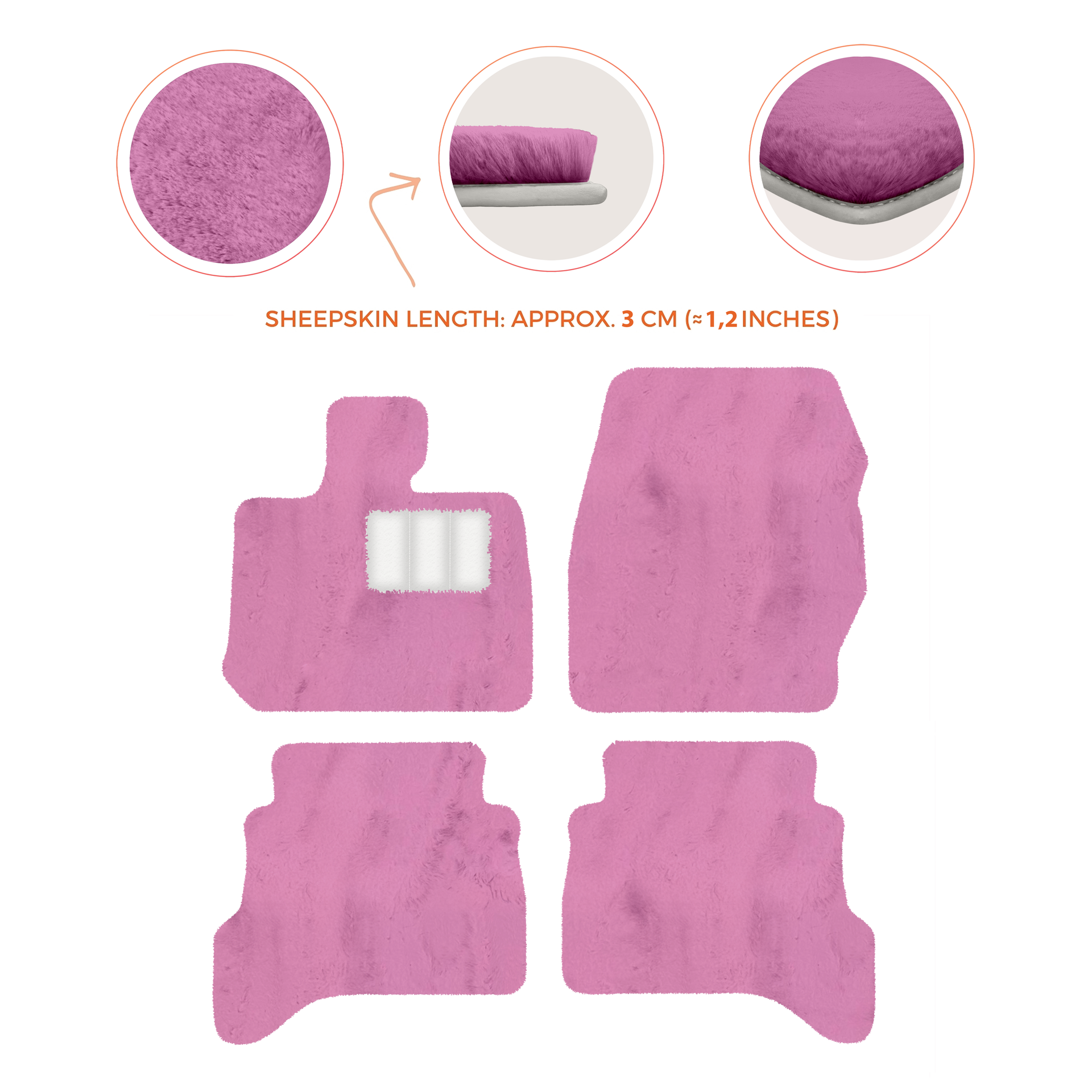 Premium Sheepskin Floor Mats for Land Rover Defender 90 (2007-2020)