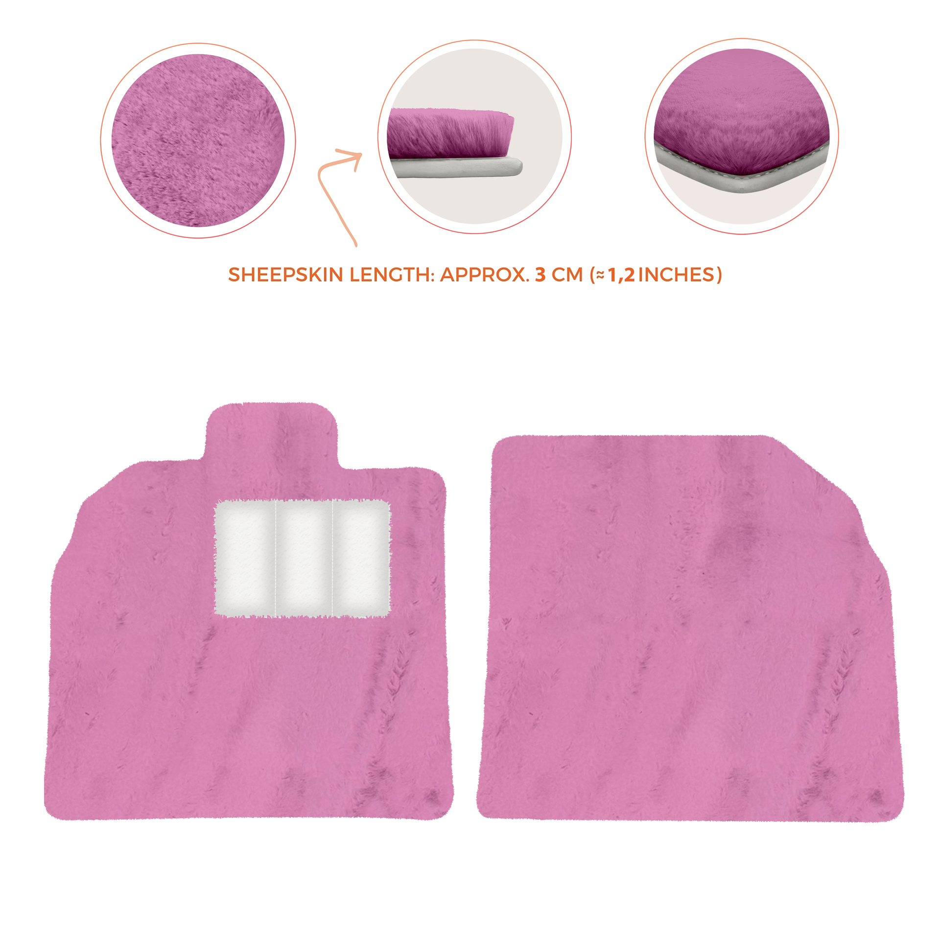 Anpassbare schwarze Fußmatten für Lamborghini Aventador mit orangefarbenem (Arancia Mira) Nappaleder - AutoWin.EU