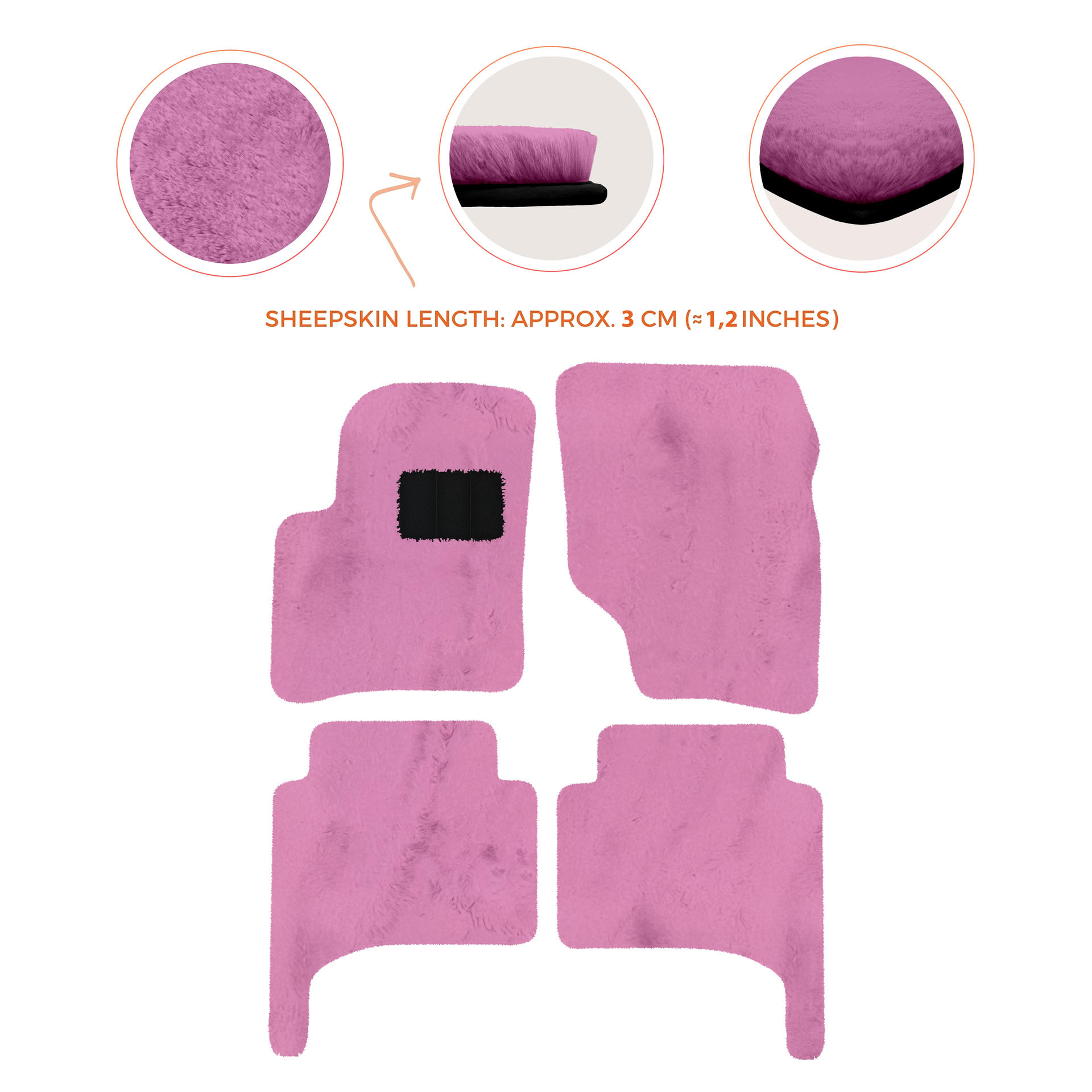 Premium Quality Sheepskin Floor Mats for Porsche 550 (1953-1956)