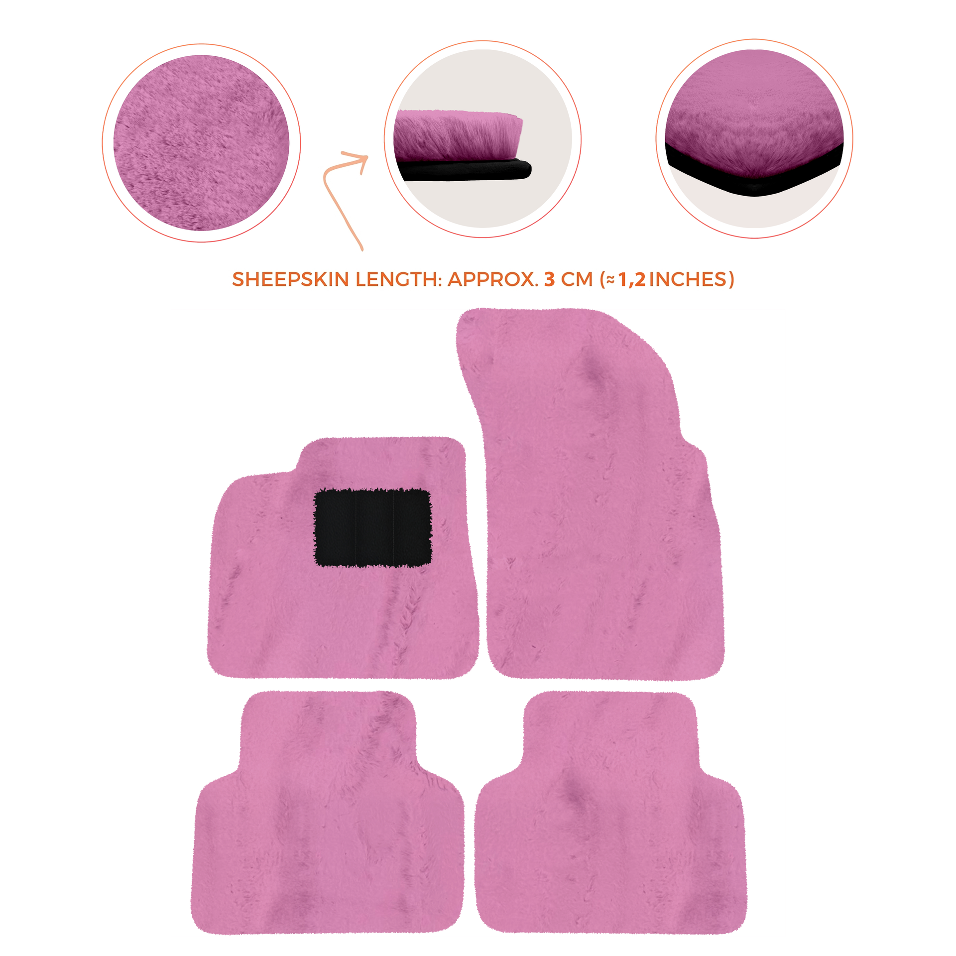 Premium Sheepskin Floor Mats for Lamborghini Countach 1974-1990