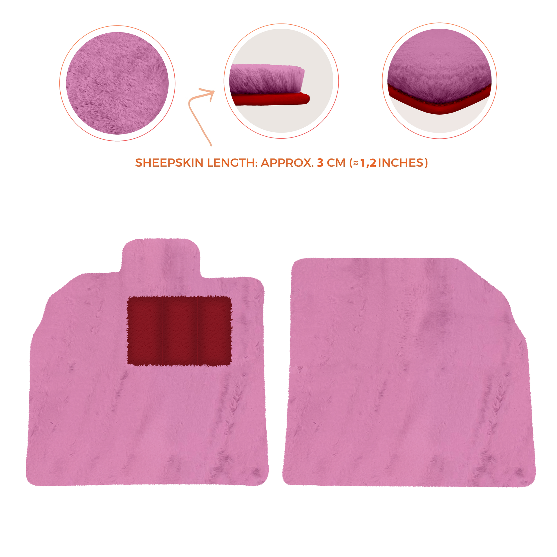 Anpassbare schwarze Fußmatten für Lamborghini Aventador mit orangefarbenem (Arancia Mira) Nappaleder - AutoWin.EU