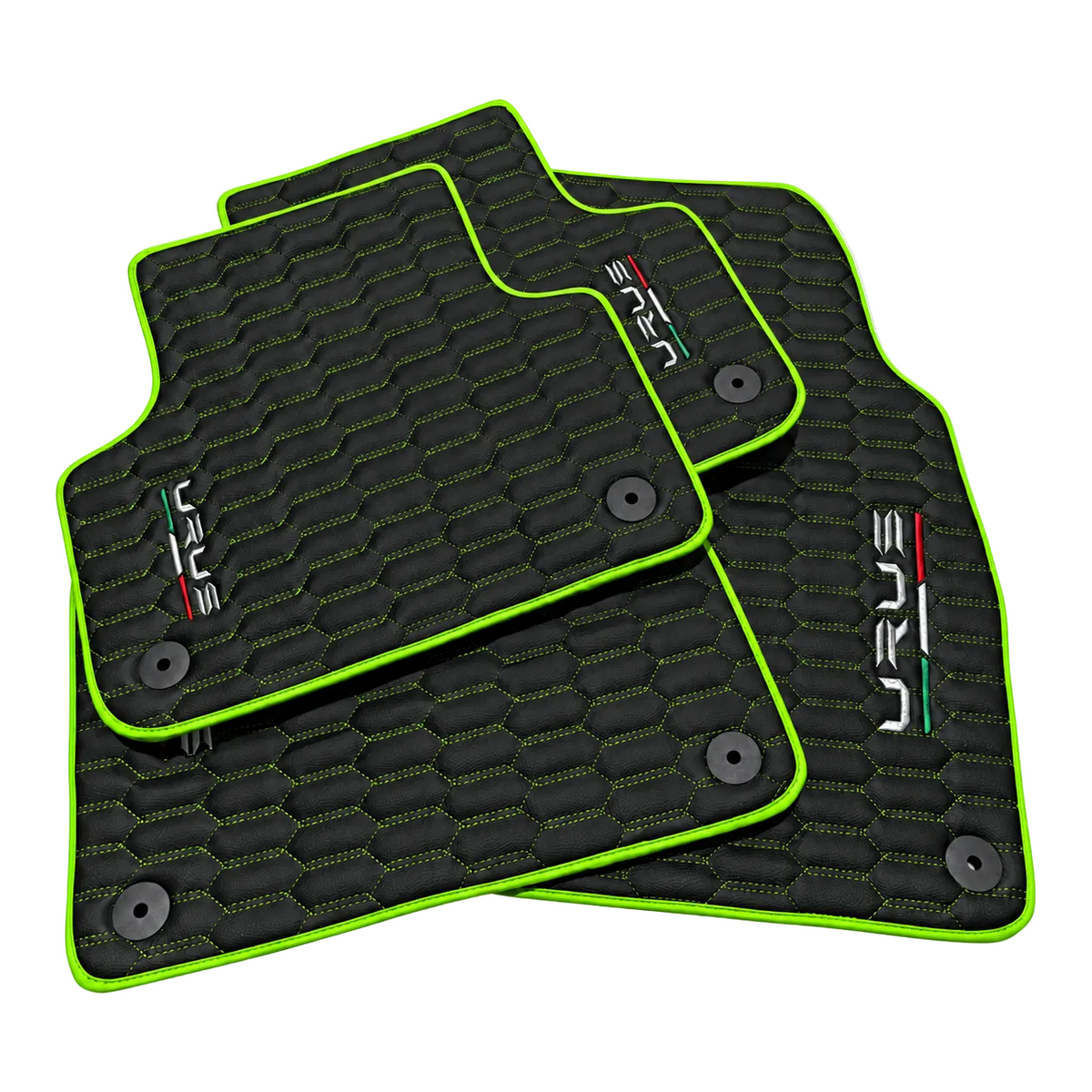 Black Floor Mats For Lamborghini Urus With Alcantara Leather