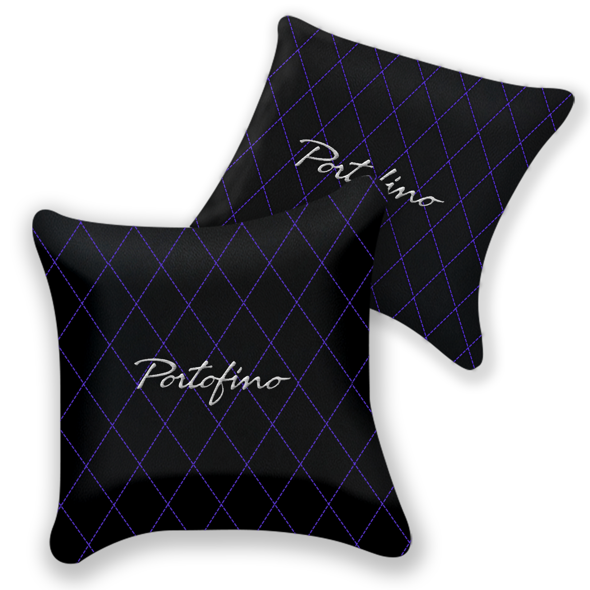 Customizable Black Leather Pillows for Ferrari 812 Superfast | 2-Pack