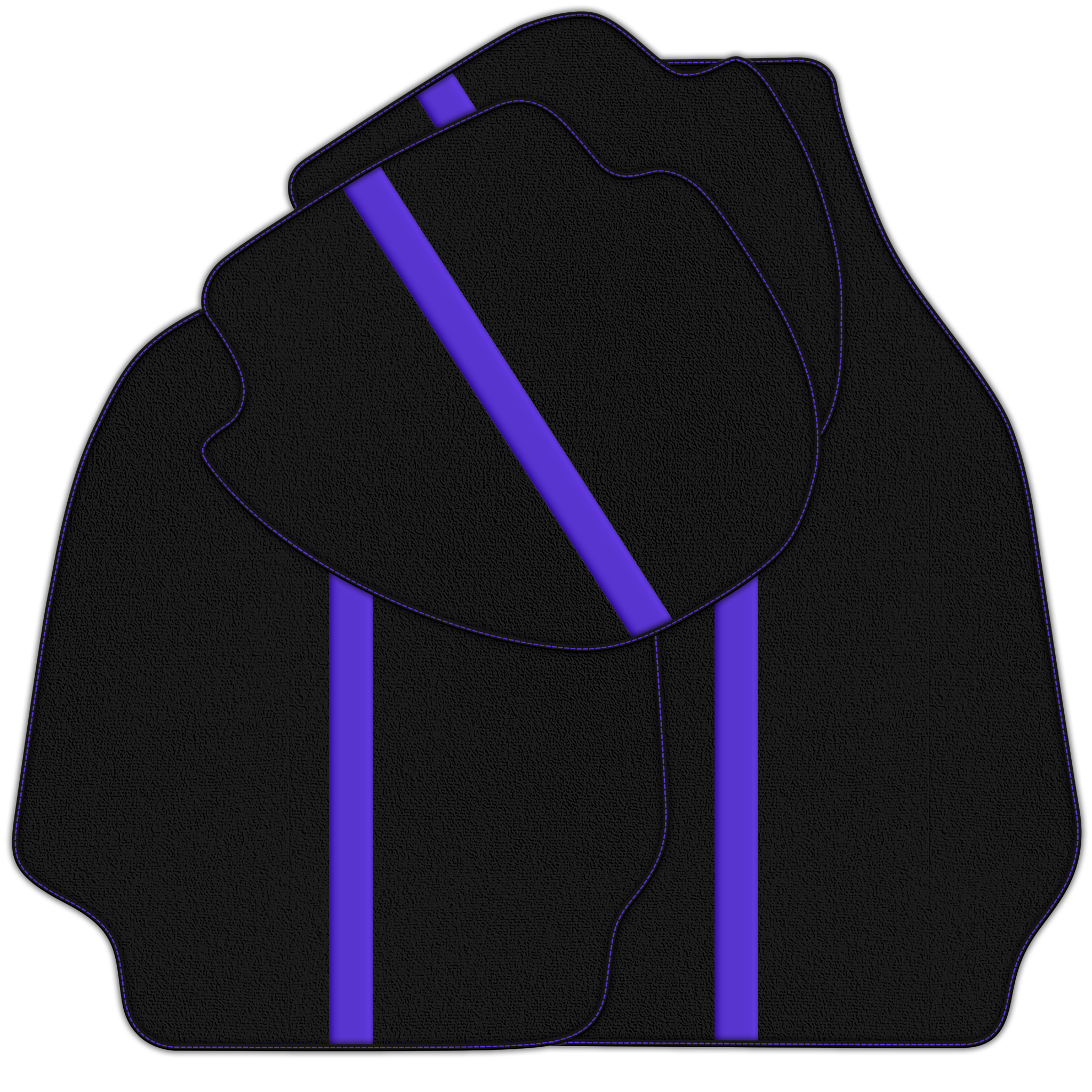 Black Floor Mats with Leather Line for Porsche Classic 911 (1963-1989) - Various Colors