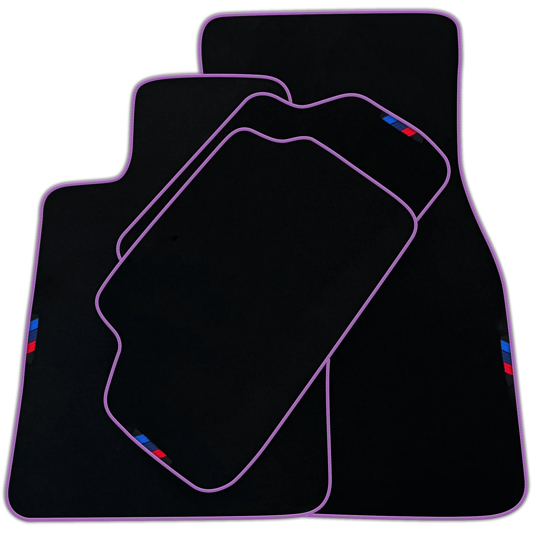 Black Floor Mats For BMW 1 Series E81 | White Trim | Various Trim Colors