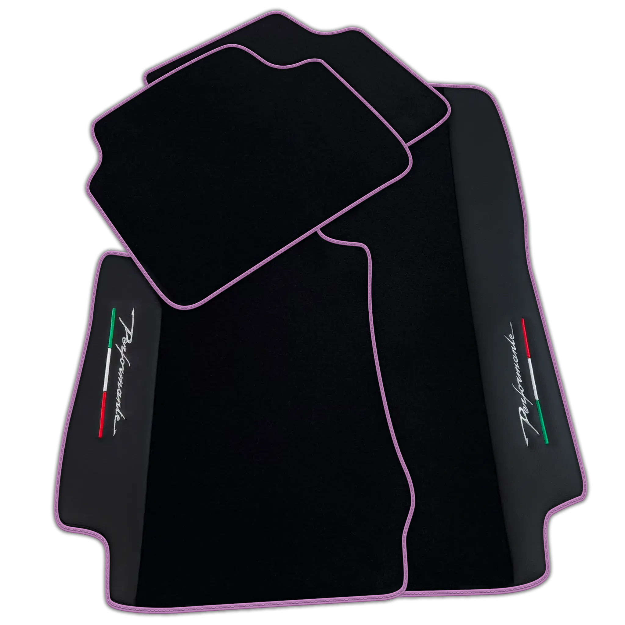 Black Floor Mats for Alfa Romeo Giulia (1962-1978) with Leather | Performante