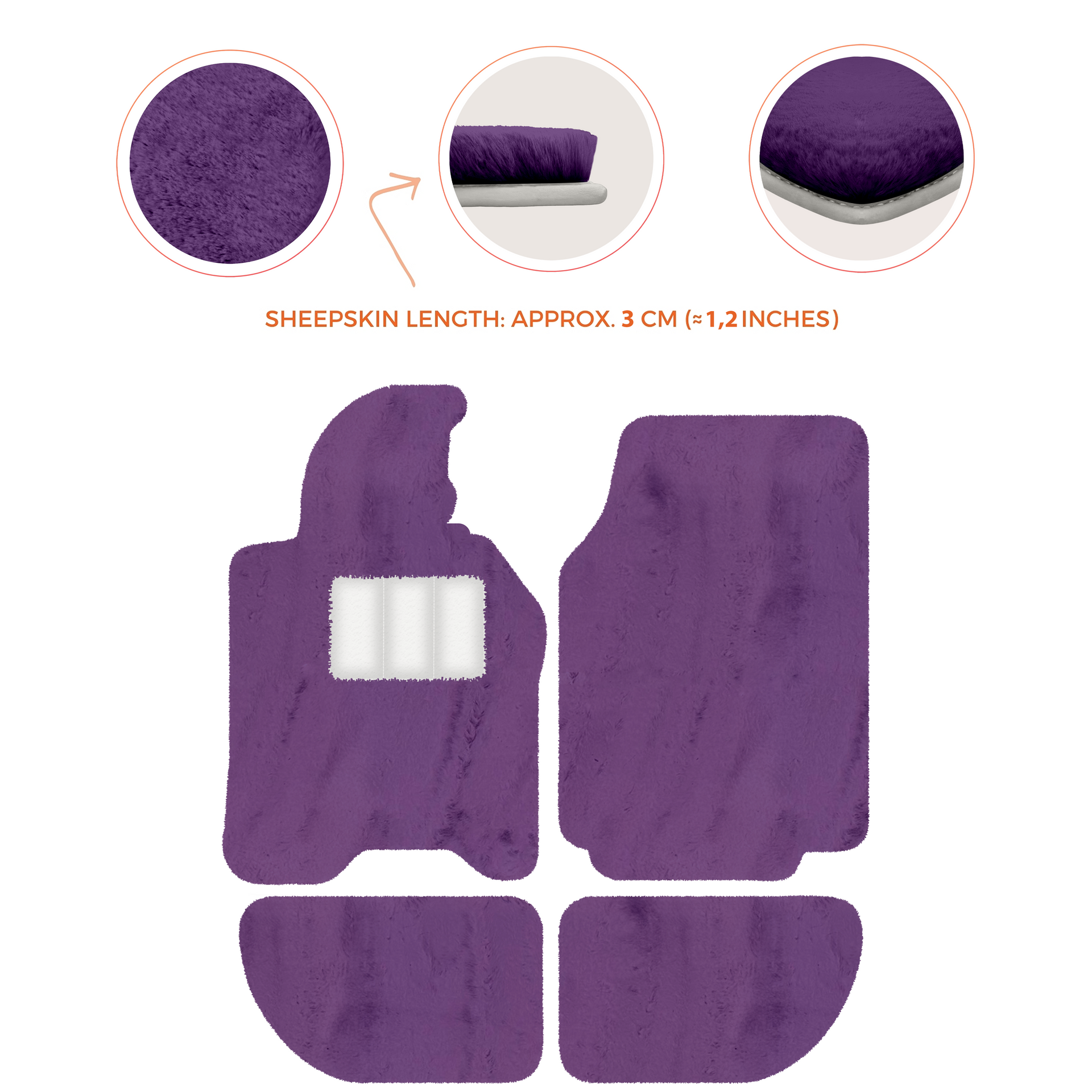 Sheepskin Floor Mats for Porsche 944 (1981-1991) | Custom Colors