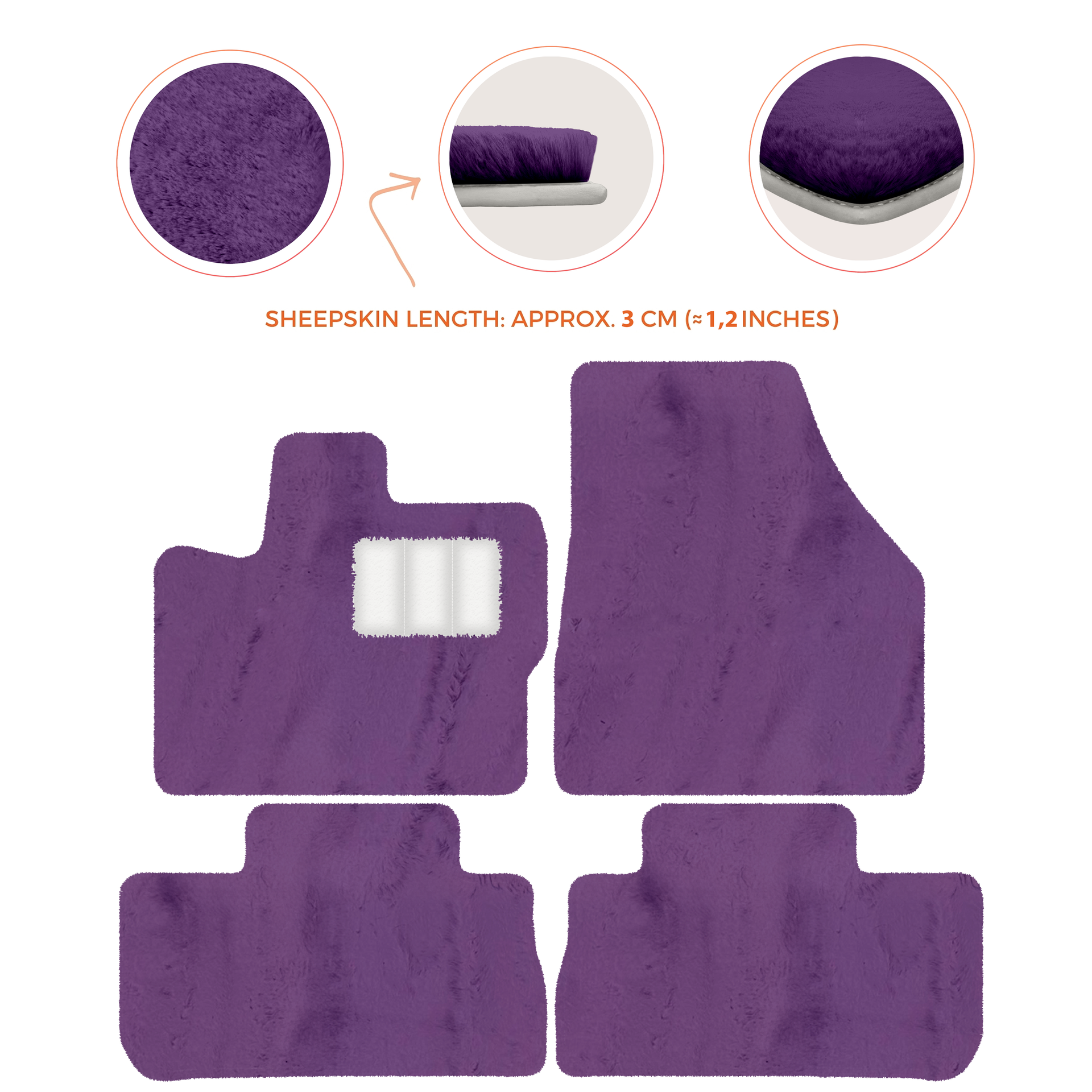 Premium Sheepskin Floor Mats for 2003-2007 Land Rover Freelander