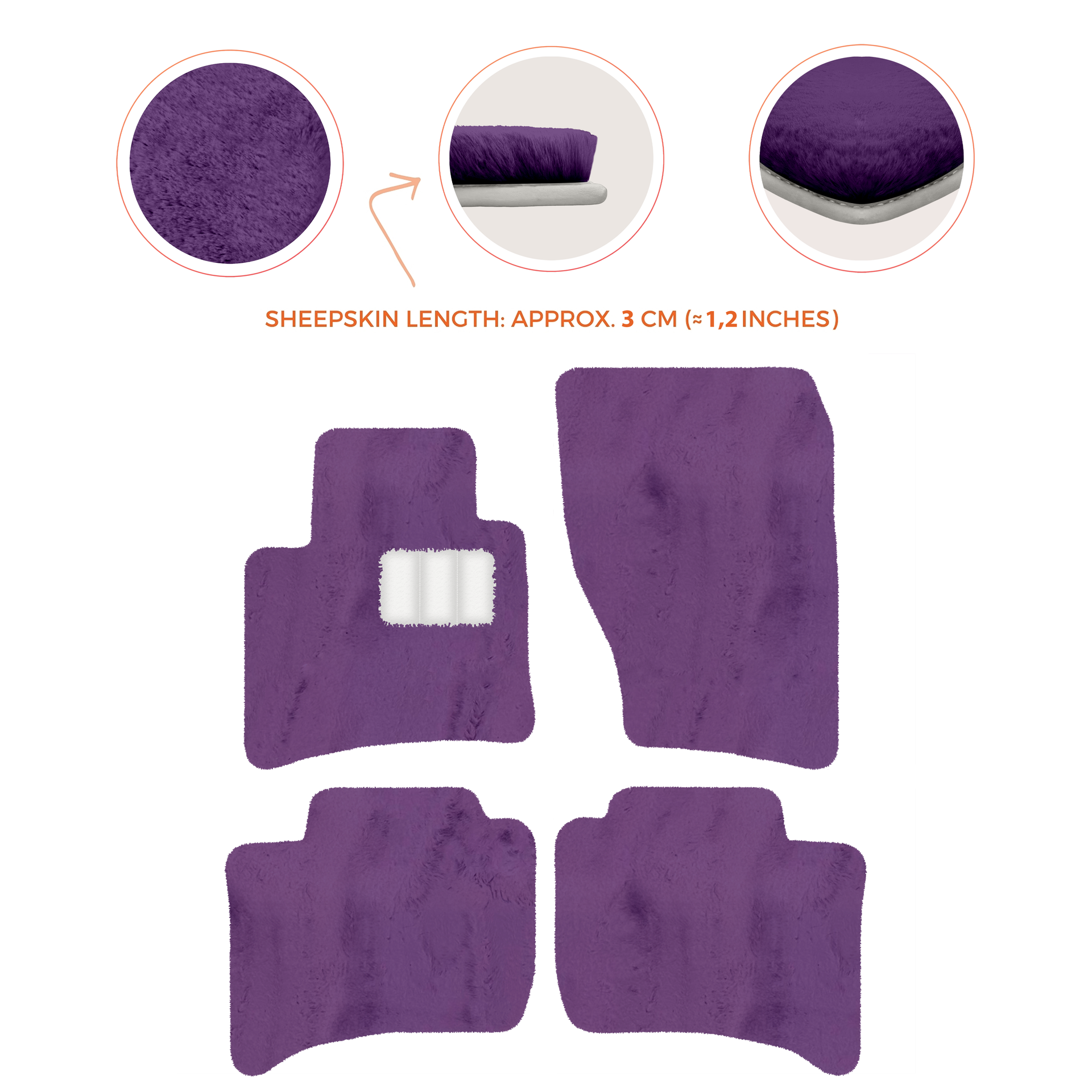 Premium Sheepskin Floor Mats for Porsche Cayenne (2010-2018)