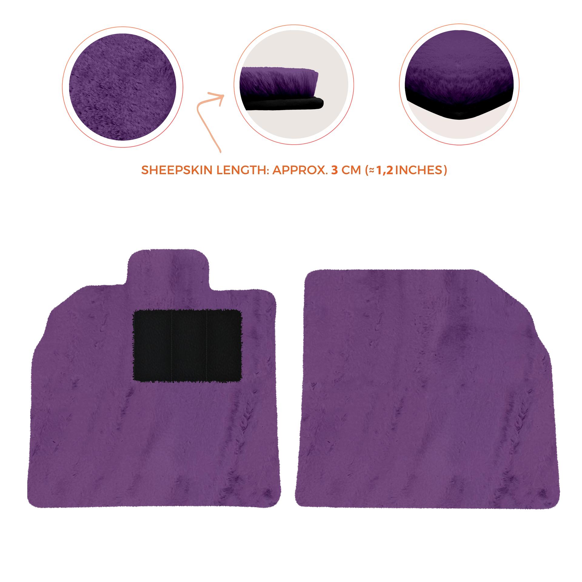 Anpassbare schwarze Fußmatten für Lamborghini Aventador mit orangefarbenem (Arancia Mira) Nappaleder - AutoWin.EU