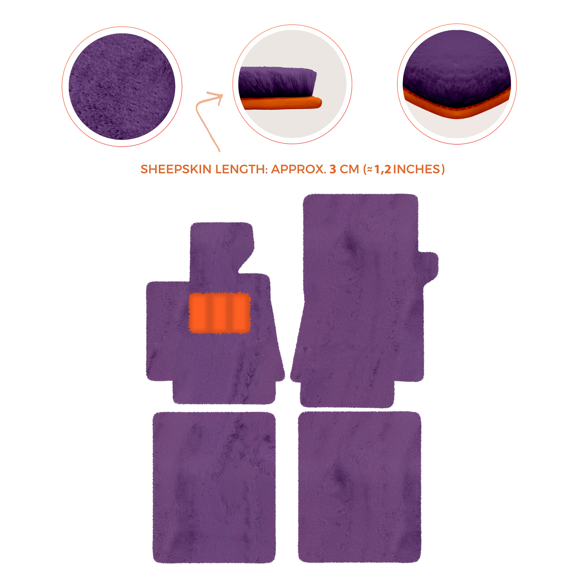 Luxurious Premium Sheepskin Floor Mats for Bentley Arnage (1998-2009)