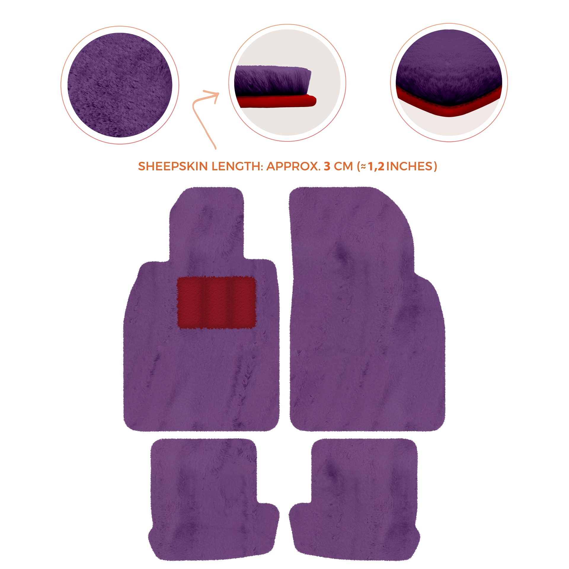 Premium Quality Sheepskin Floor Mats for Porsche 924 (1976-1988)