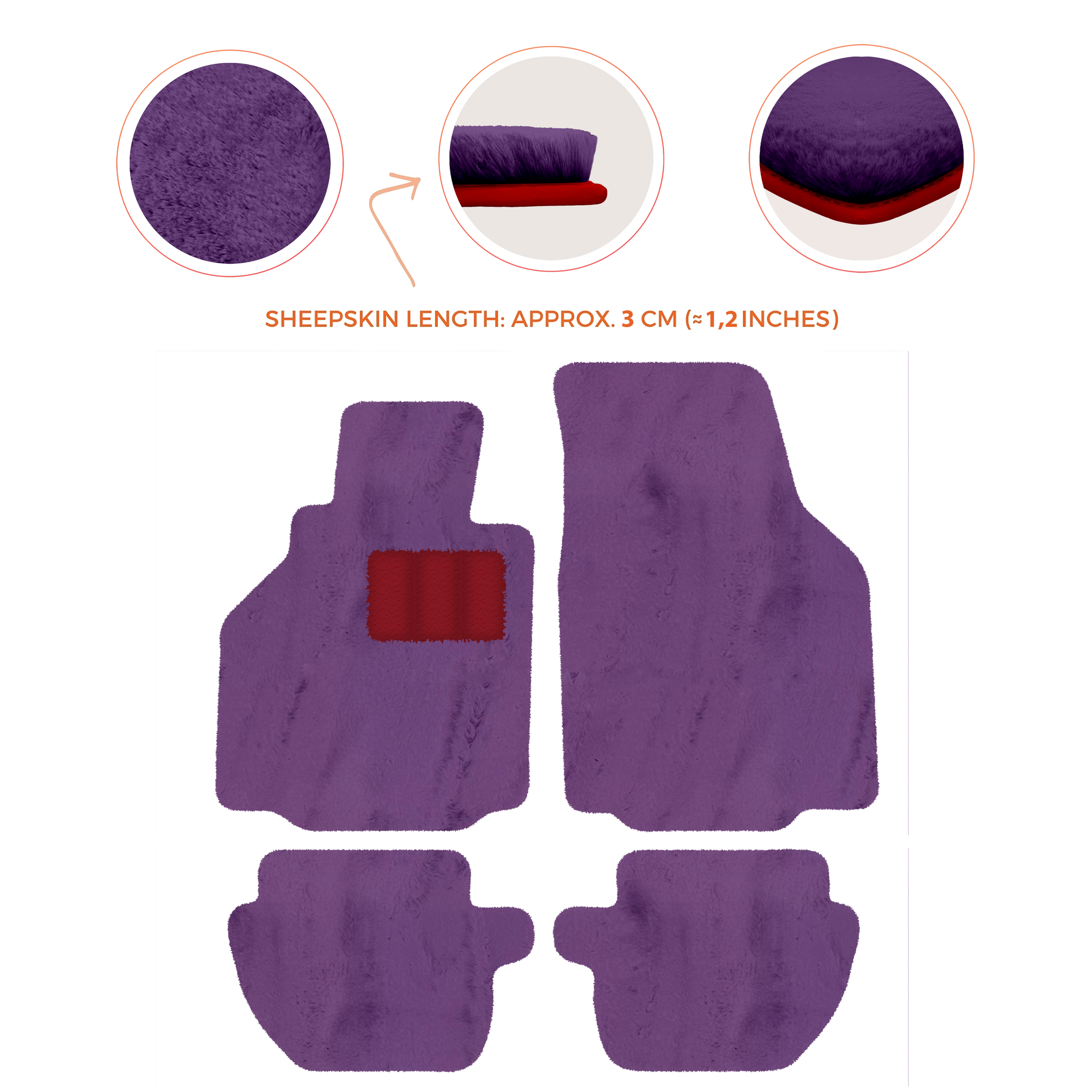 Premium Luxury Sheepskin Floor Mats for Ferrari Roma (2021-2024)