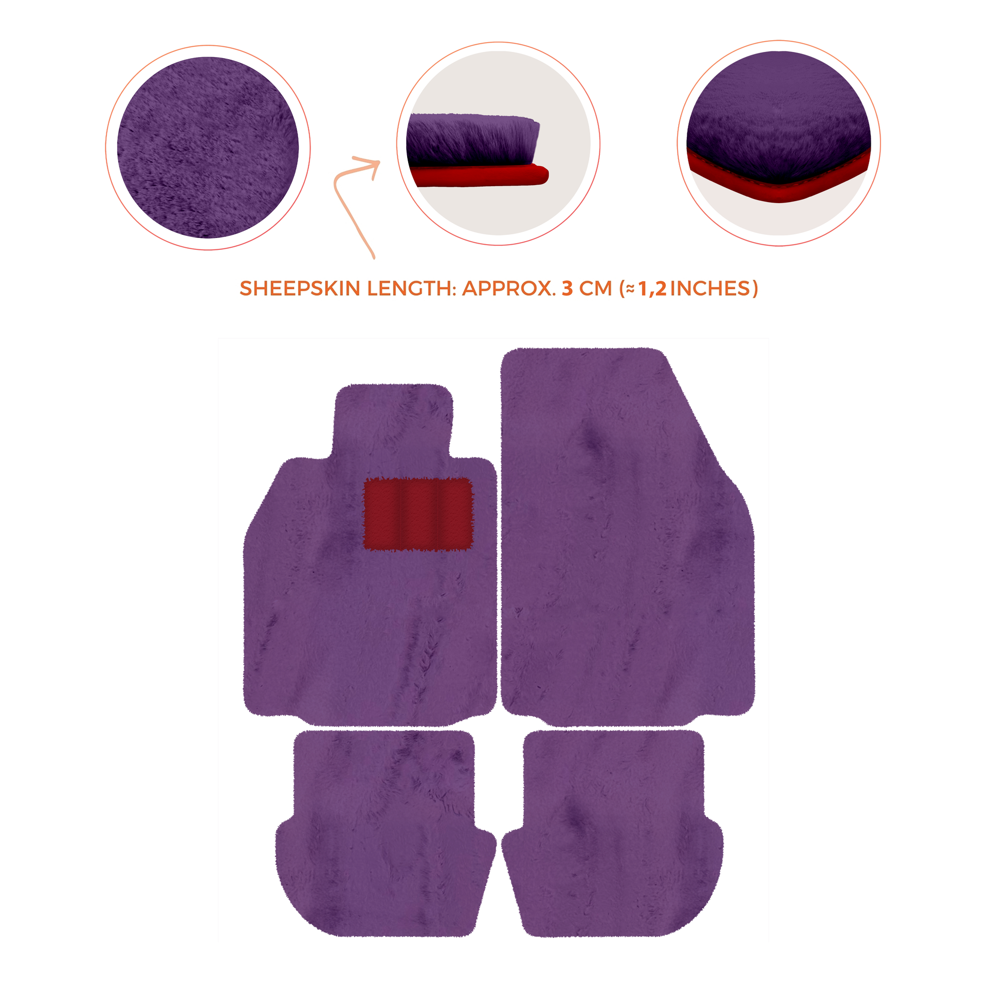 Premium Luxury Sheepskin Floor Mats for Porsche 911 (2004-2012)