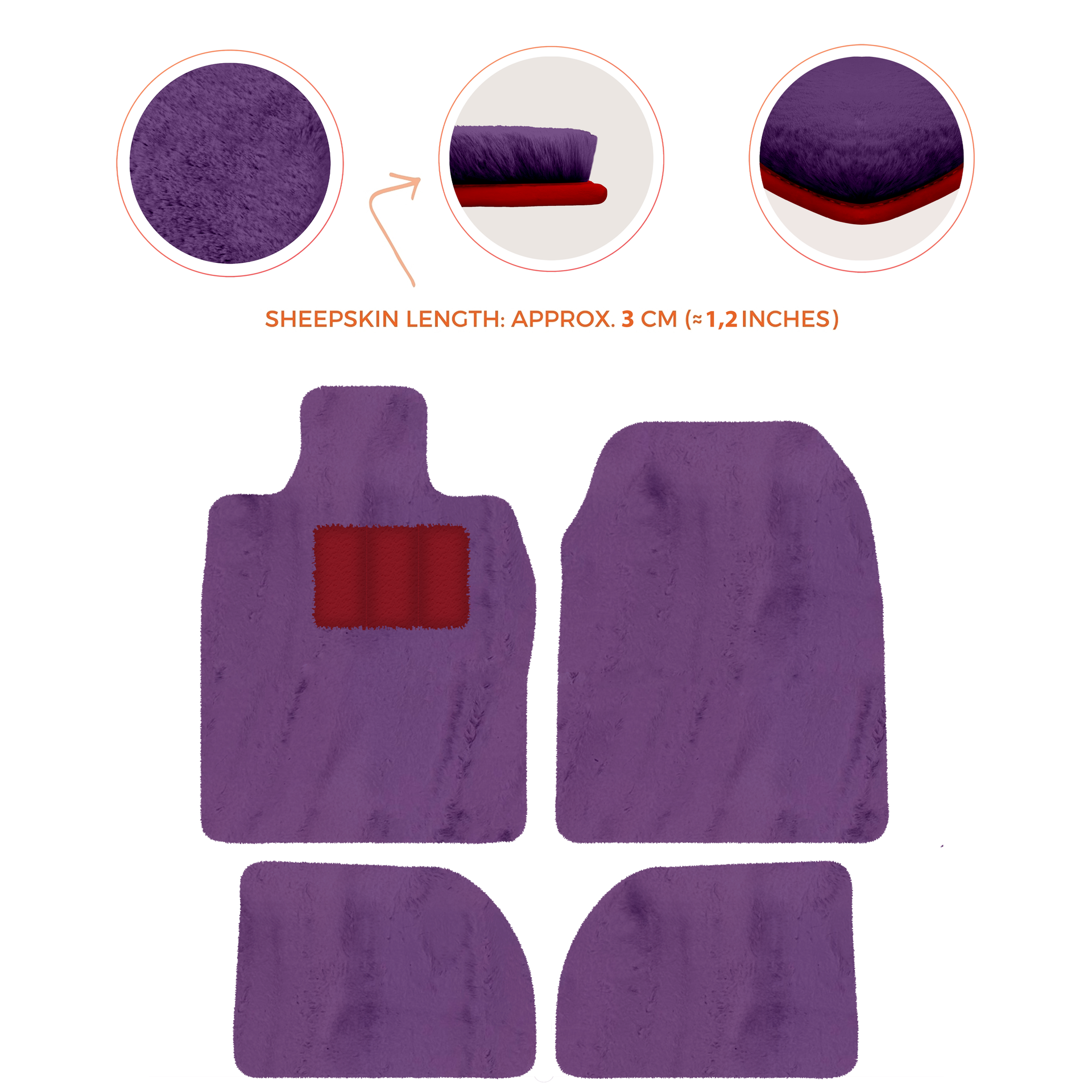 Premium Sheepskin Floor Mats for Porsche 924 (1976-1988)