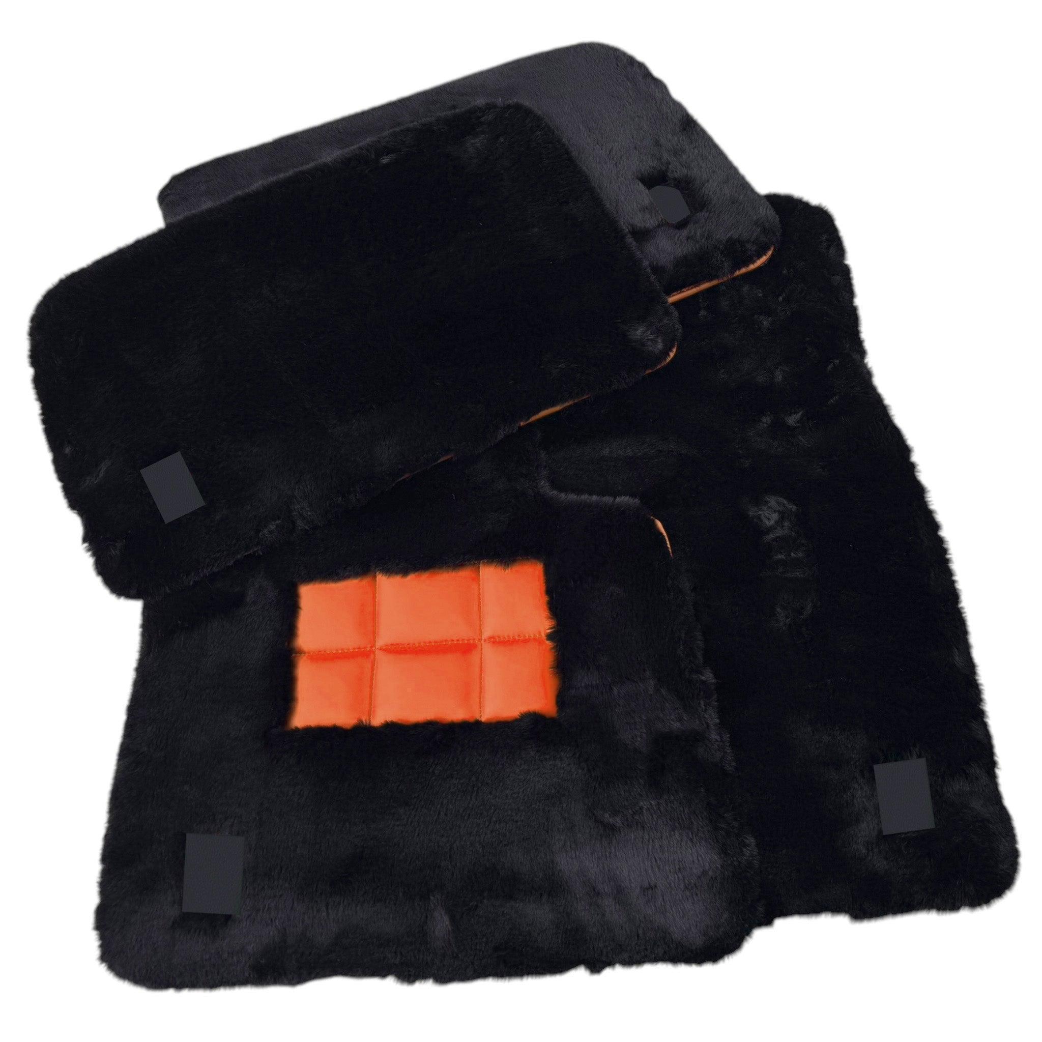 Black Sheepskin Floor Mats for Rolls Royce Phantom VIII (2017-2024) Various Leather Colors