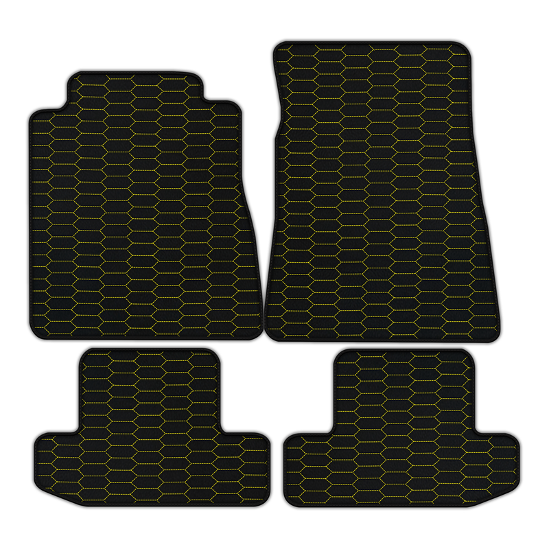 Customizable Leather Floor Mats with Symmetrical Hex Pattern for Ford Mustang GT500 Shelby (2015-2021)
