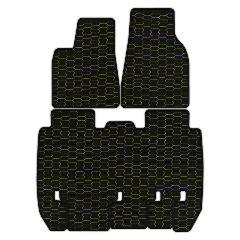 Customizable Leather Floor Mats with Raptor Hex Pattern for Tesla Model X - 5 Seats (2016-2025)