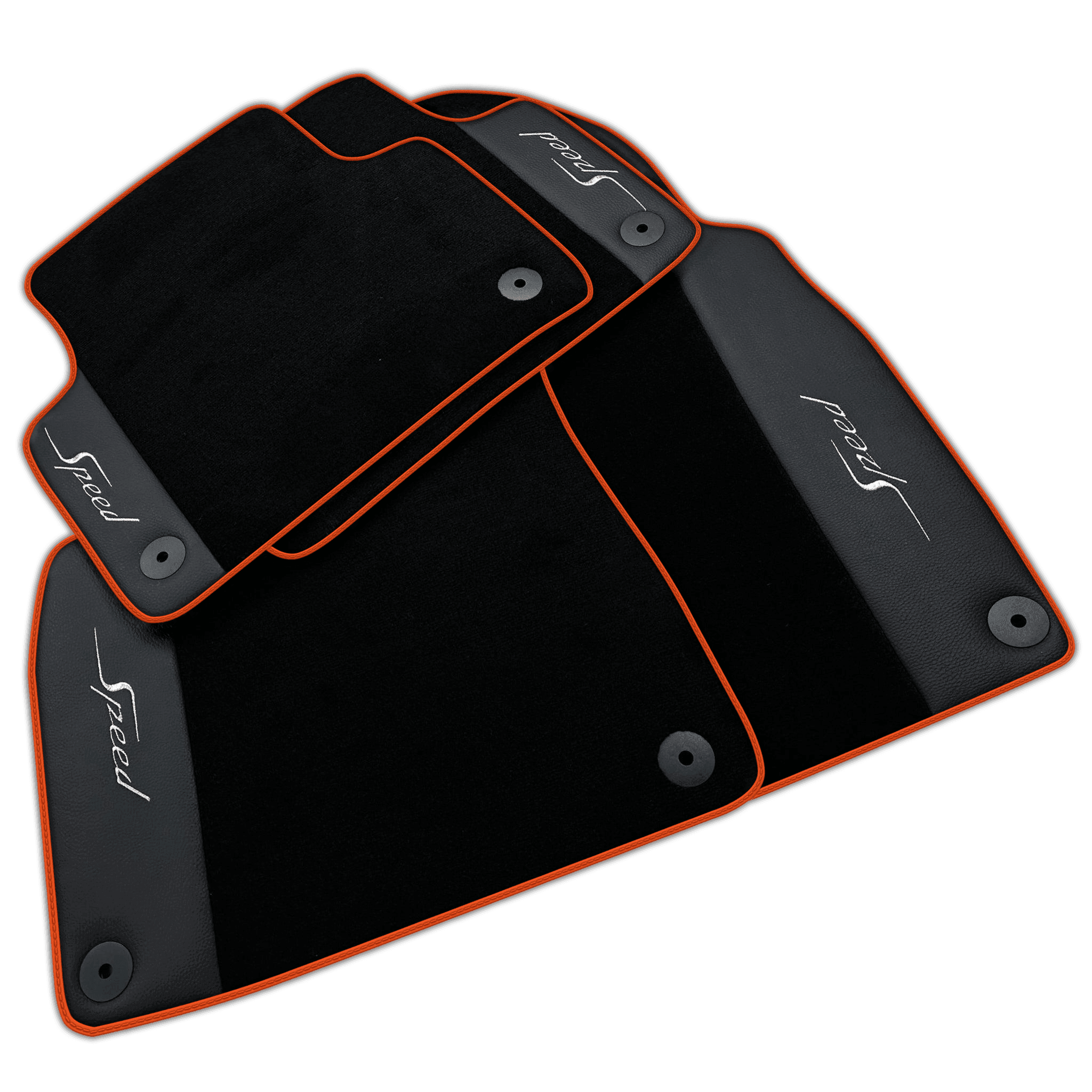 Black Floor Mats for Bentley Flying Spur (2005-2013) with Leather | Various Trim Colors