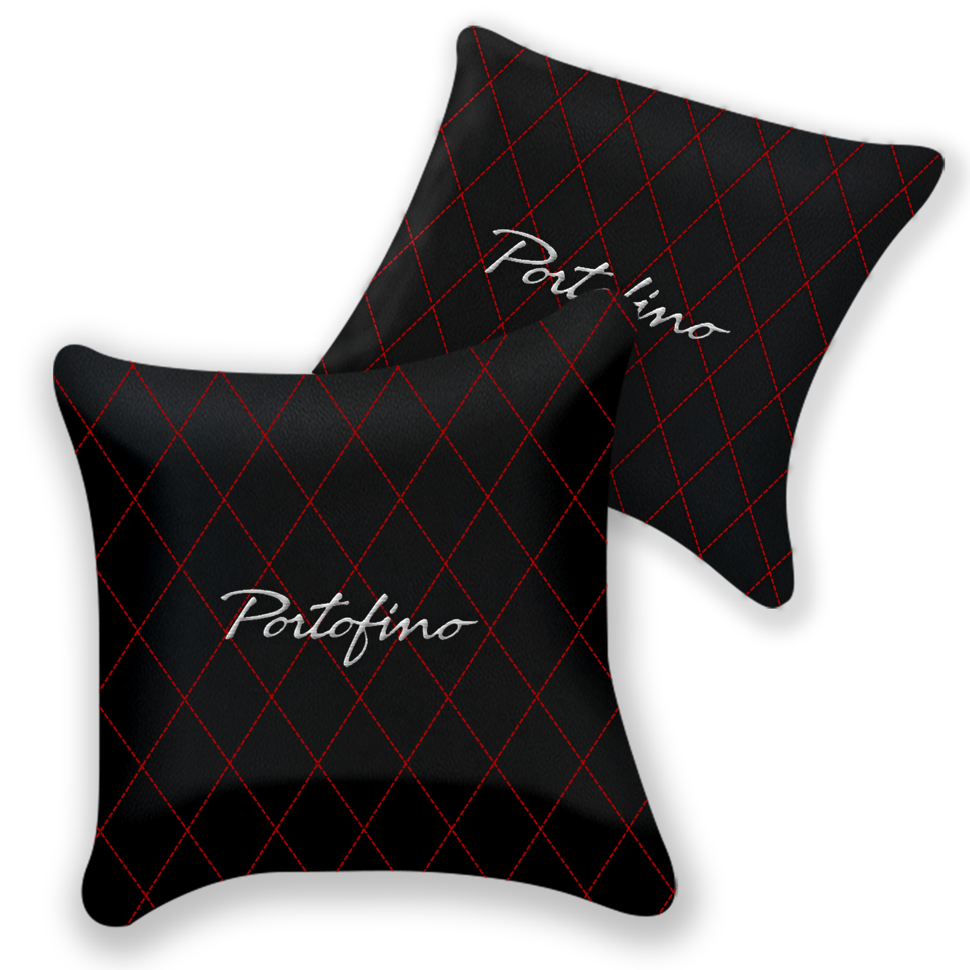 Customizable Black Leather Pillows for Ferrari 812 Superfast | 2-Pack