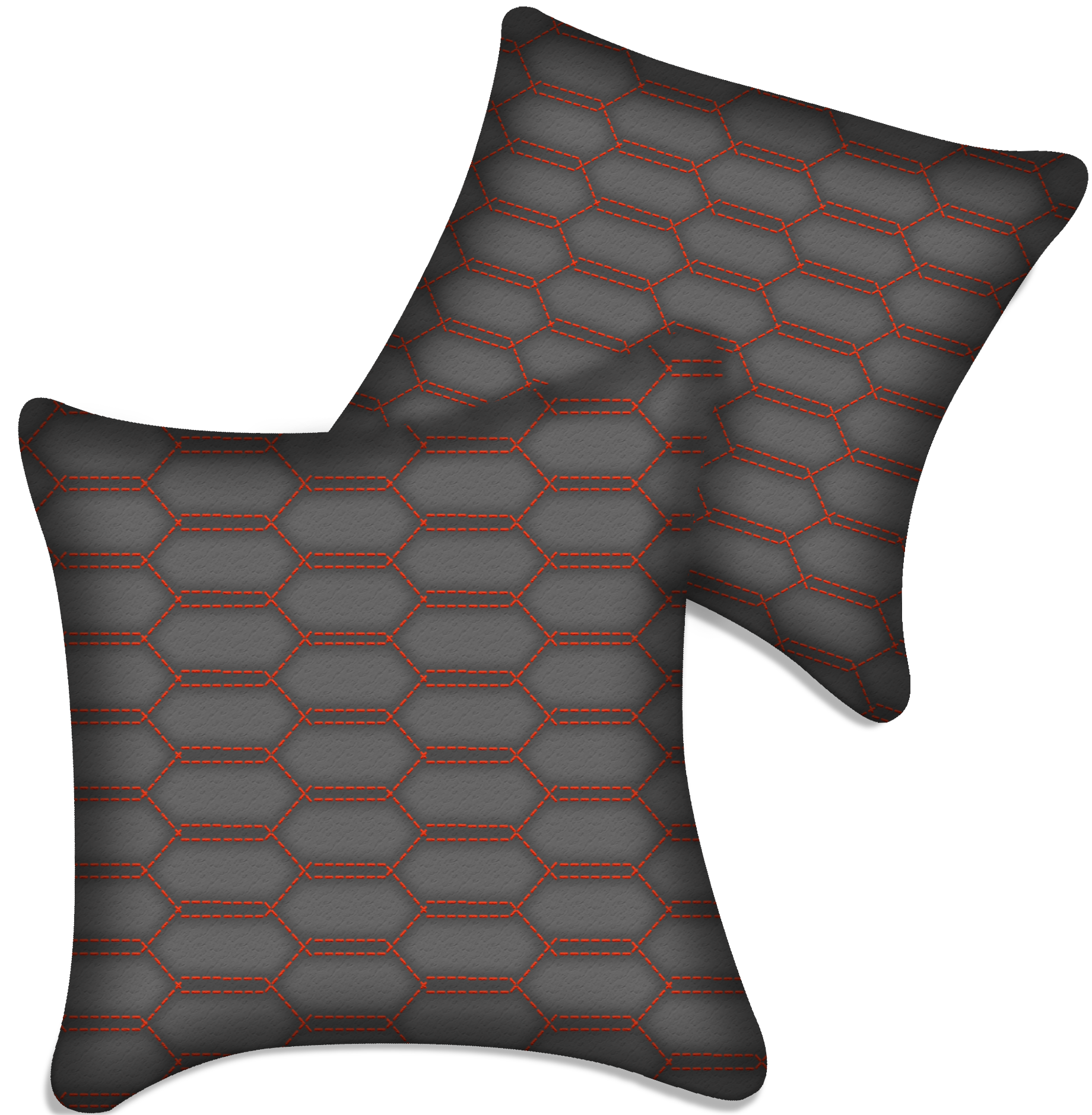 Customizable Gray Leather Pillows Set of 2 for All Vehicles