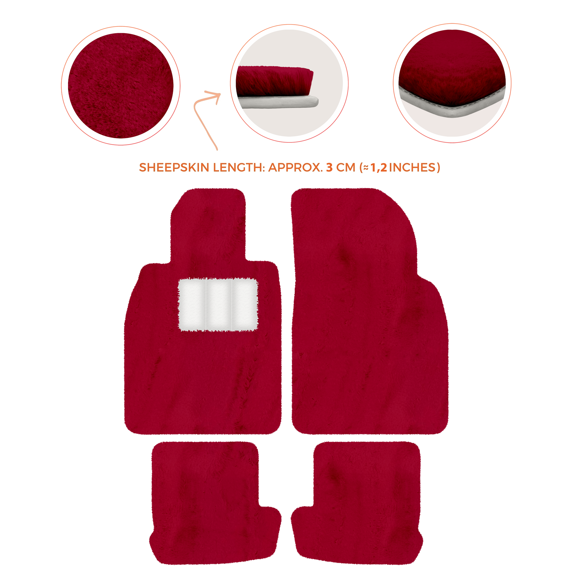 Premium Quality Sheepskin Floor Mats for Porsche 924 (1976-1988)