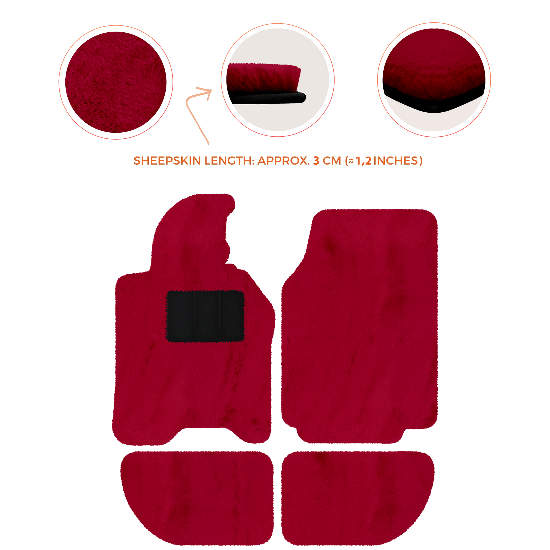 Sheepskin Floor Mats for Porsche 944 (1981-1991) | Custom Colors