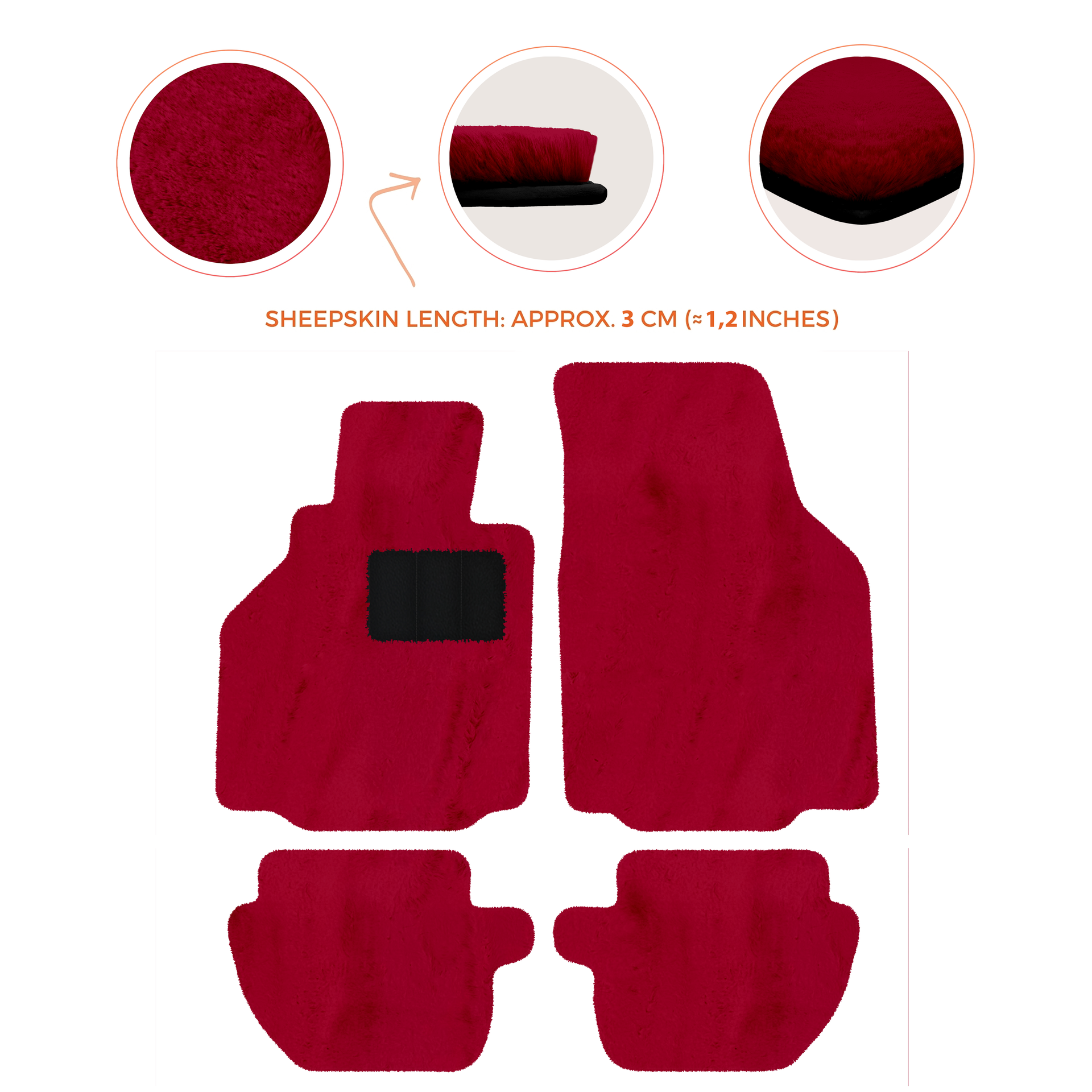 Premium Luxury Sheepskin Floor Mats for Ferrari Roma (2021-2024)