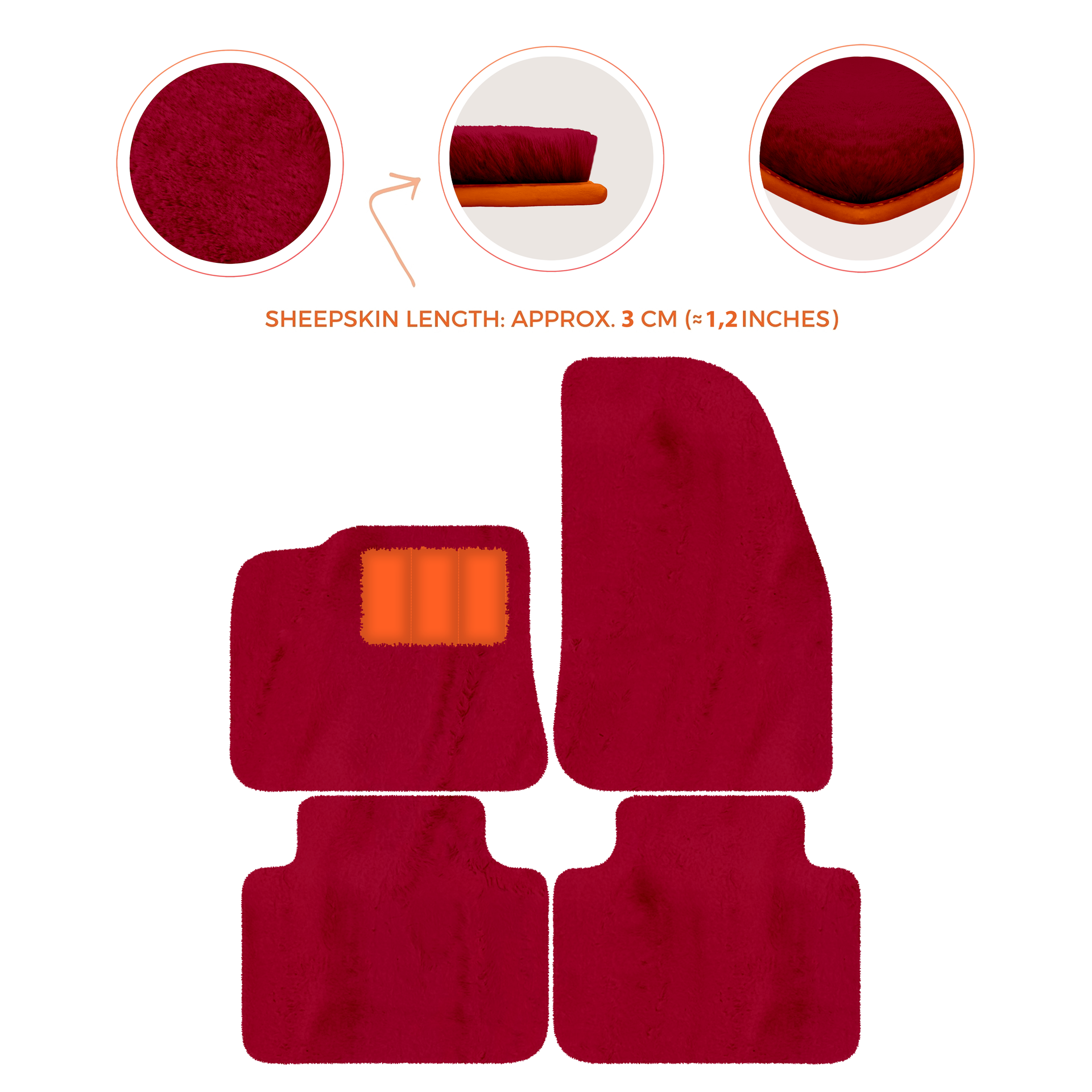 Premium Sheepskin Floor Mats for Porsche 987 Boxster (2005-2012)