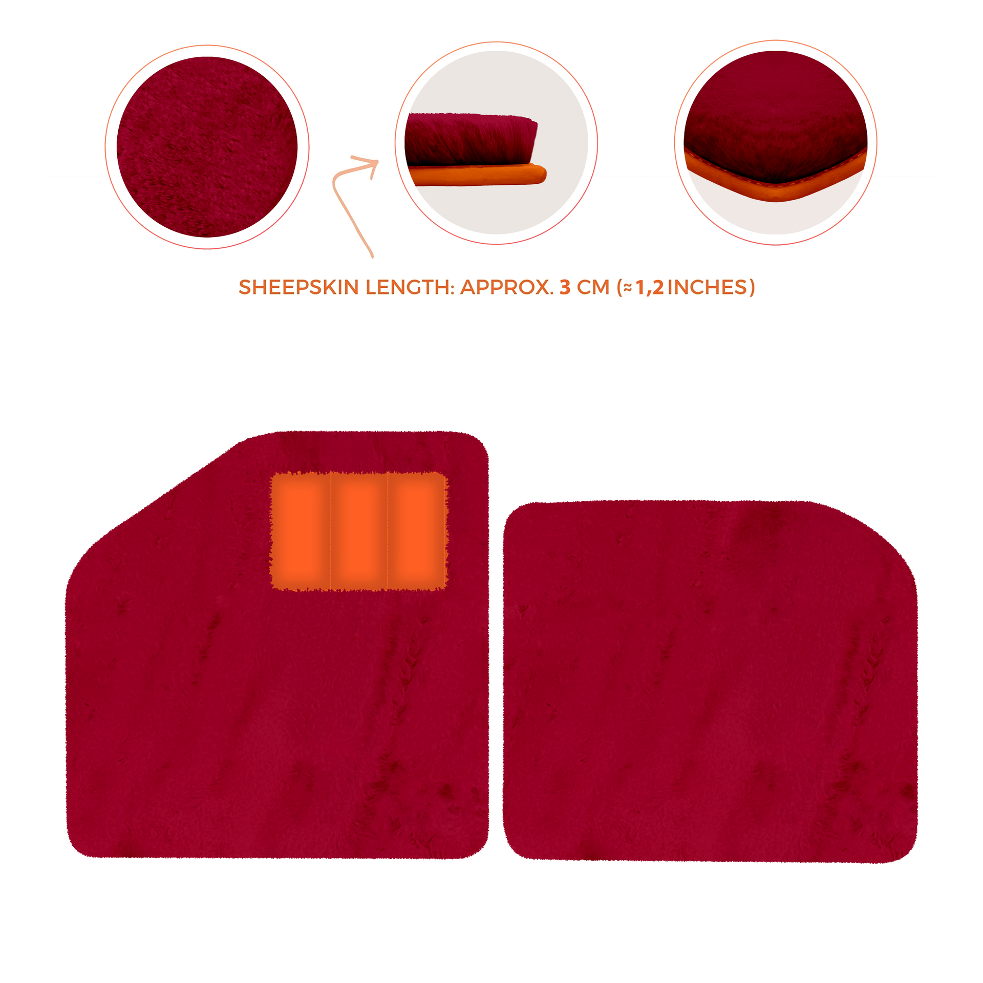 Sheepskin Floor Mats for Aston Martin Vulcan (2015-2016) Track Car - Luxury