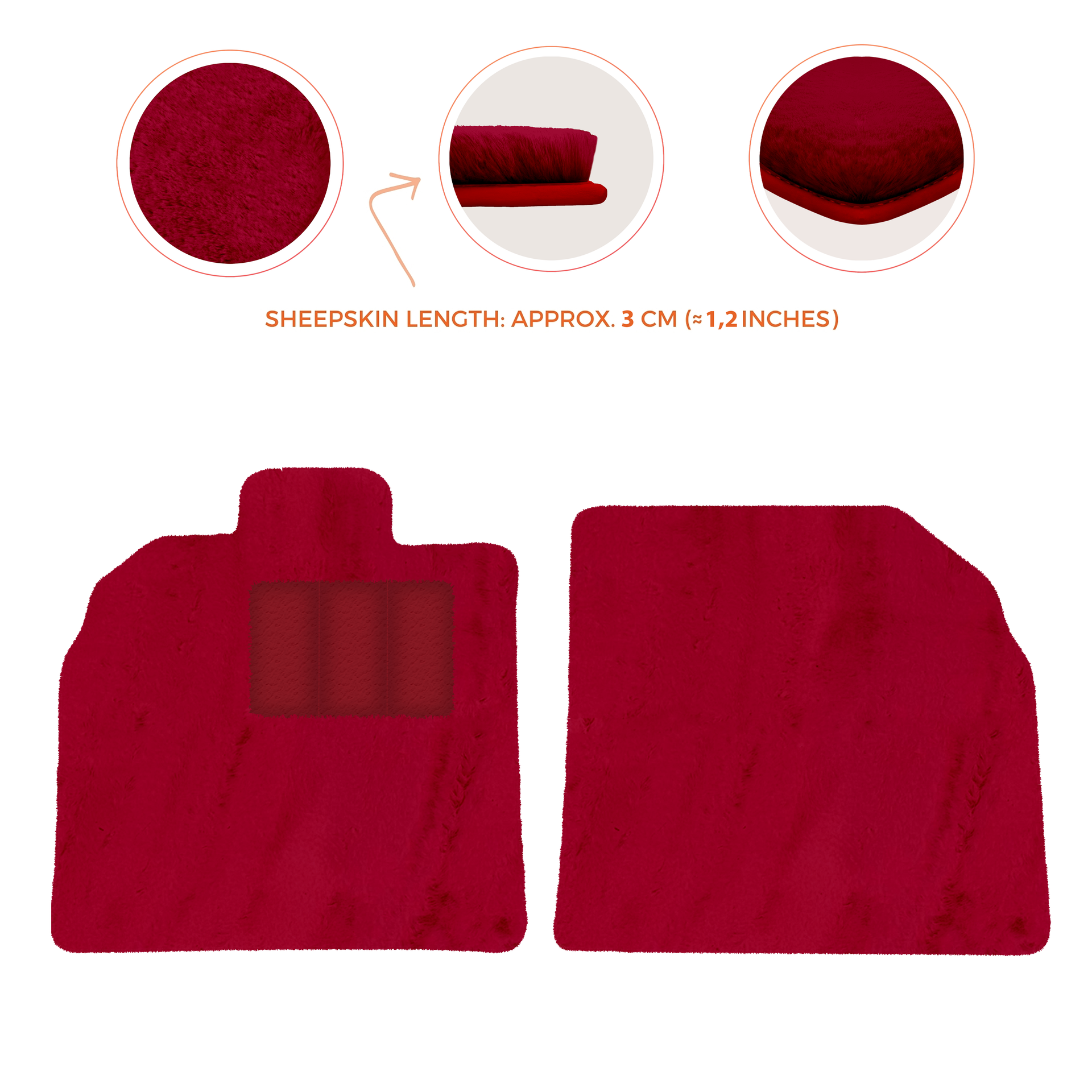 Anpassbare schwarze Fußmatten für Lamborghini Aventador mit orangefarbenem (Arancia Mira) Nappaleder - AutoWin.EU