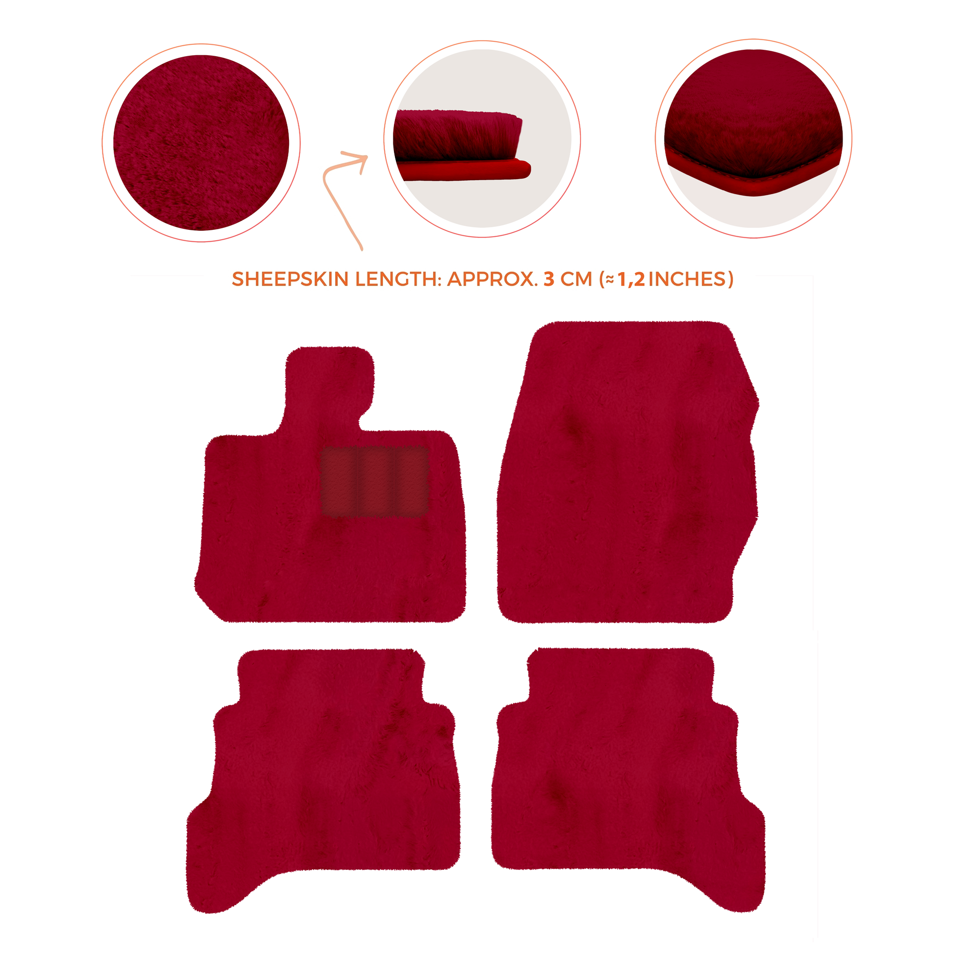 Premium Sheepskin Floor Mats for Land Rover Defender 90 (2007-2020)