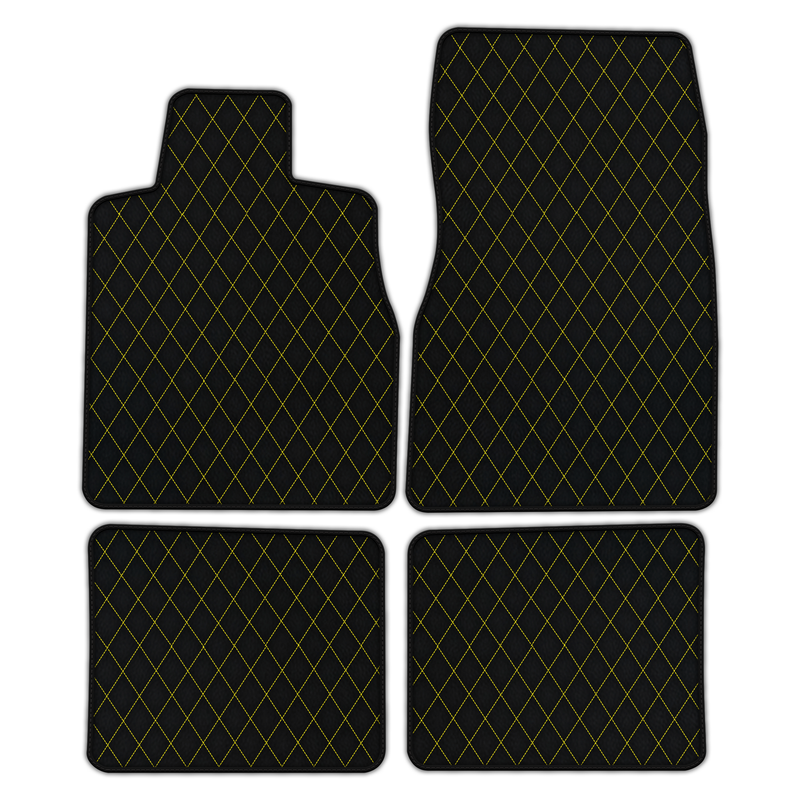 Customizable Leather Floor Mats with Single Diamond Pattern for Fisker Karma (2011-2012)