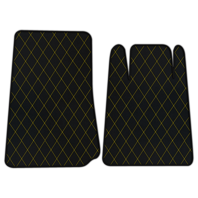 Customizable Leather Floor Mats with Single Diamond Pattern for Lamborghini Espada (1968-1978)