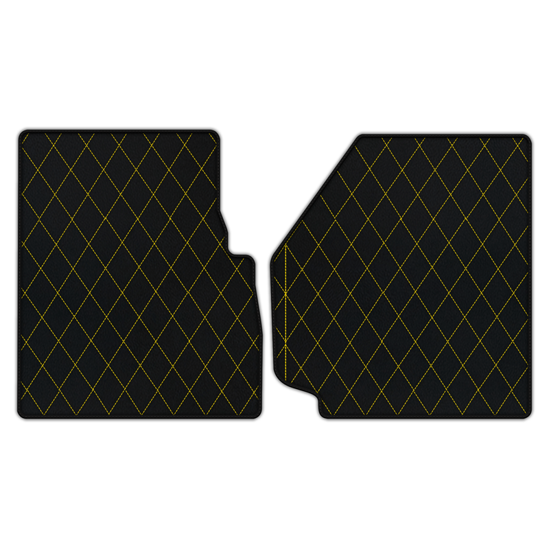 Customizable Leather Floor Mats with Single Diamond Pattern for Land Rover Defender 90 (2007-2020)